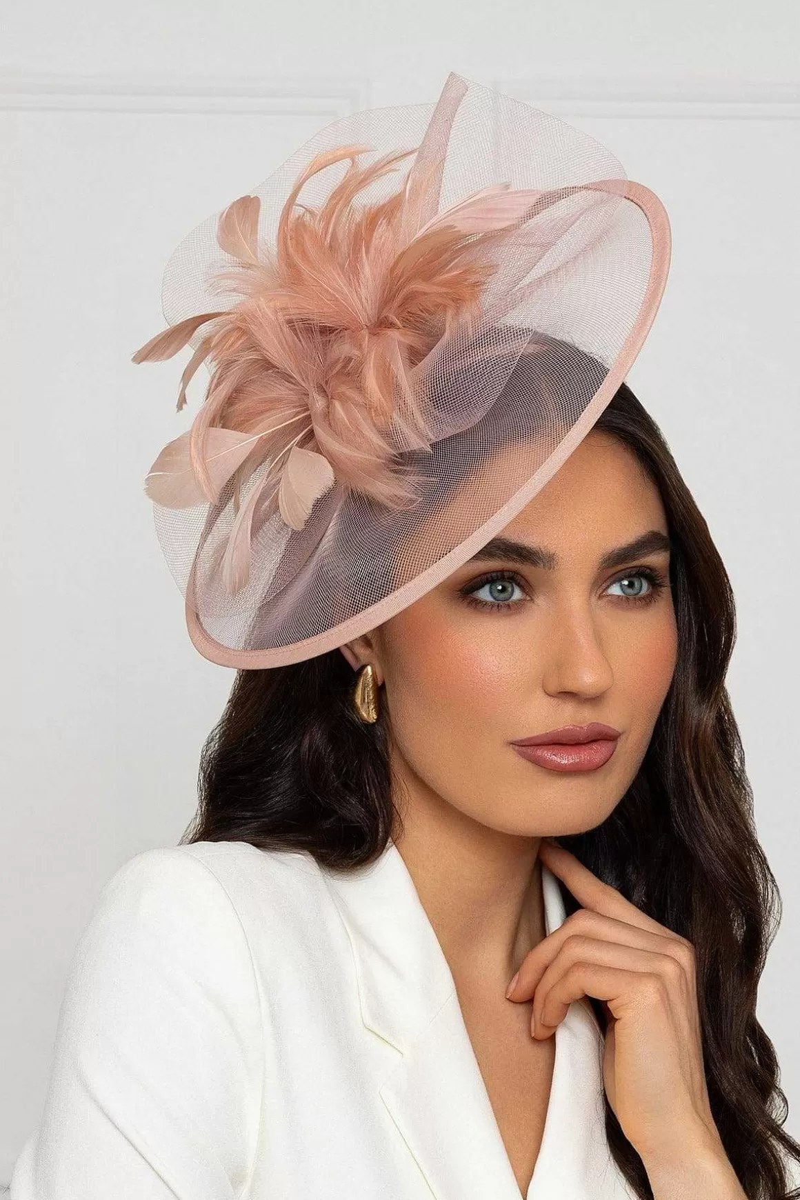 SOUL Accessories Large Blush Fascinator With Feather Sale