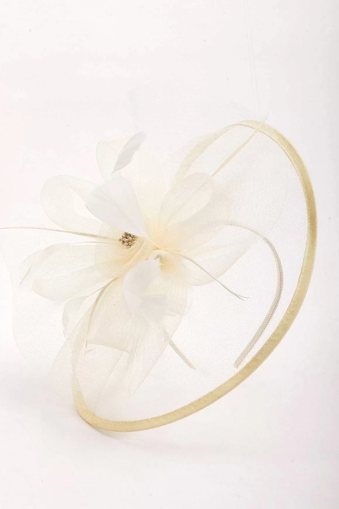 SOUL Accessories Large Cream Fascinator With Floral Bow Best