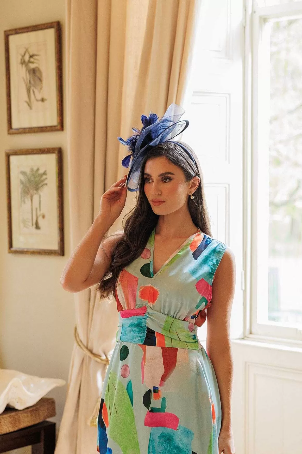 SOUL Accessories Large Navy Fascinator With Feather Discount