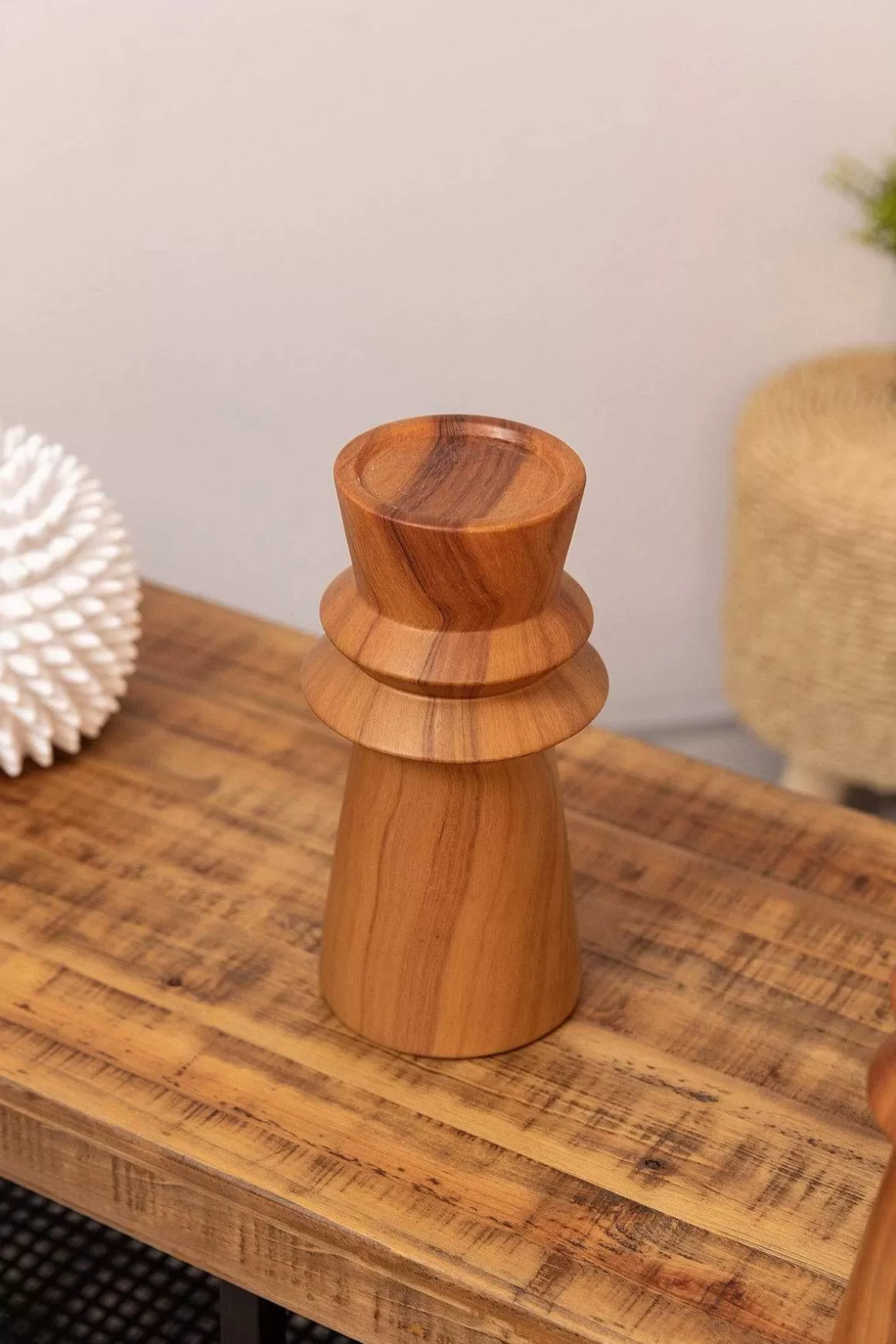 Carraig Donn HOME Large Wood Effect Candle Holder Cheap