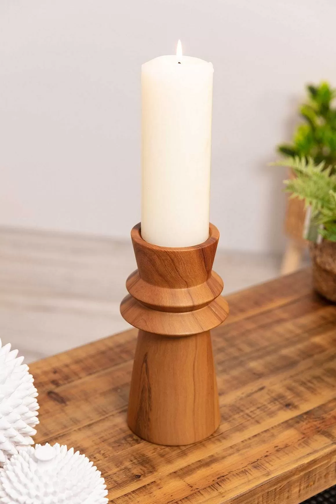 Carraig Donn HOME Large Wood Effect Candle Holder Cheap