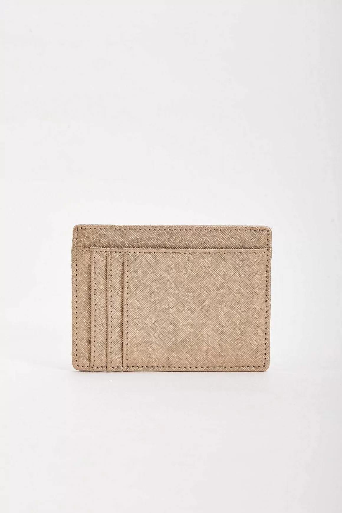 SOUL Accessories Leather Card Holder In Gold Cheap