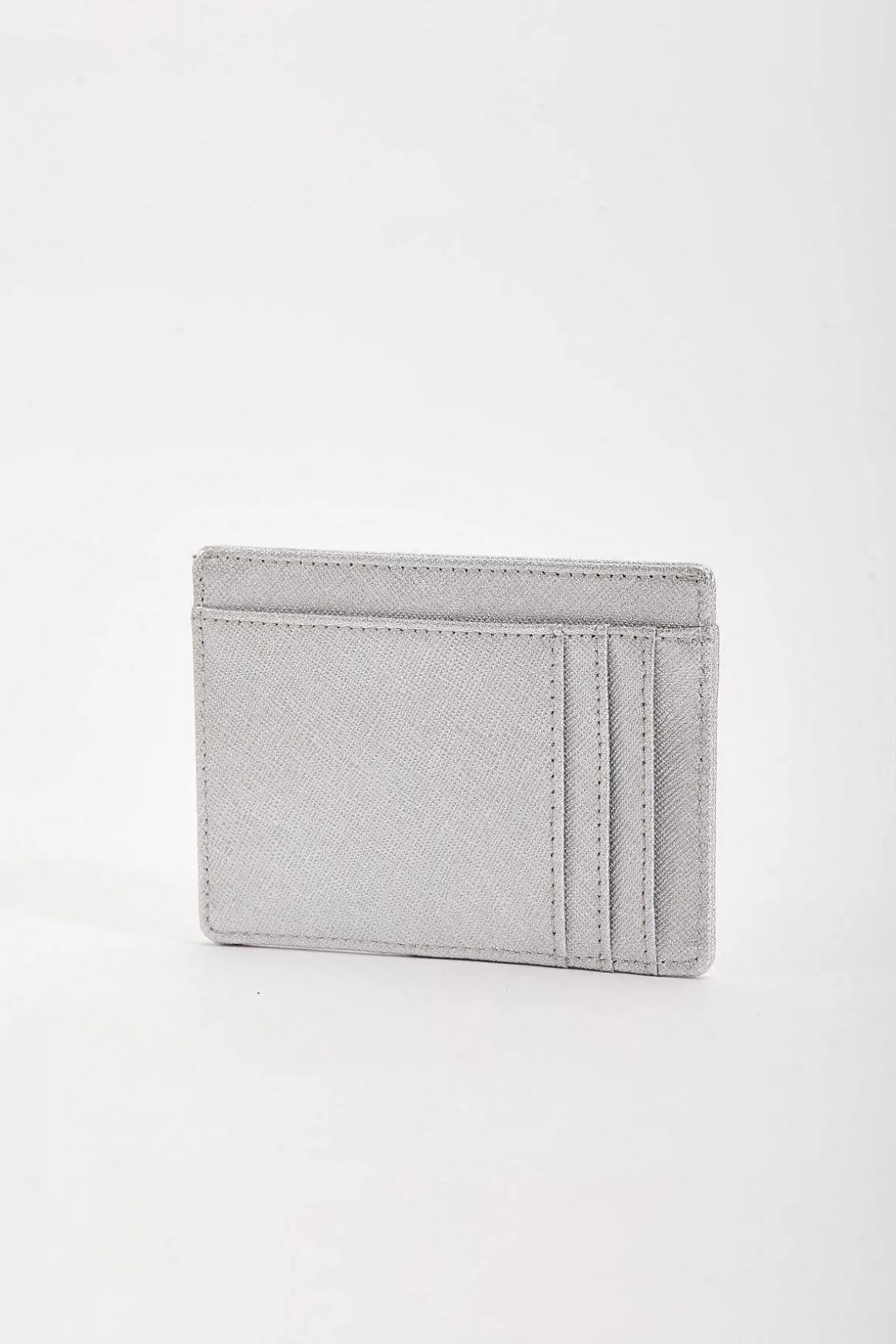 SOUL Accessories Leather Card Holder In Silver Cheap