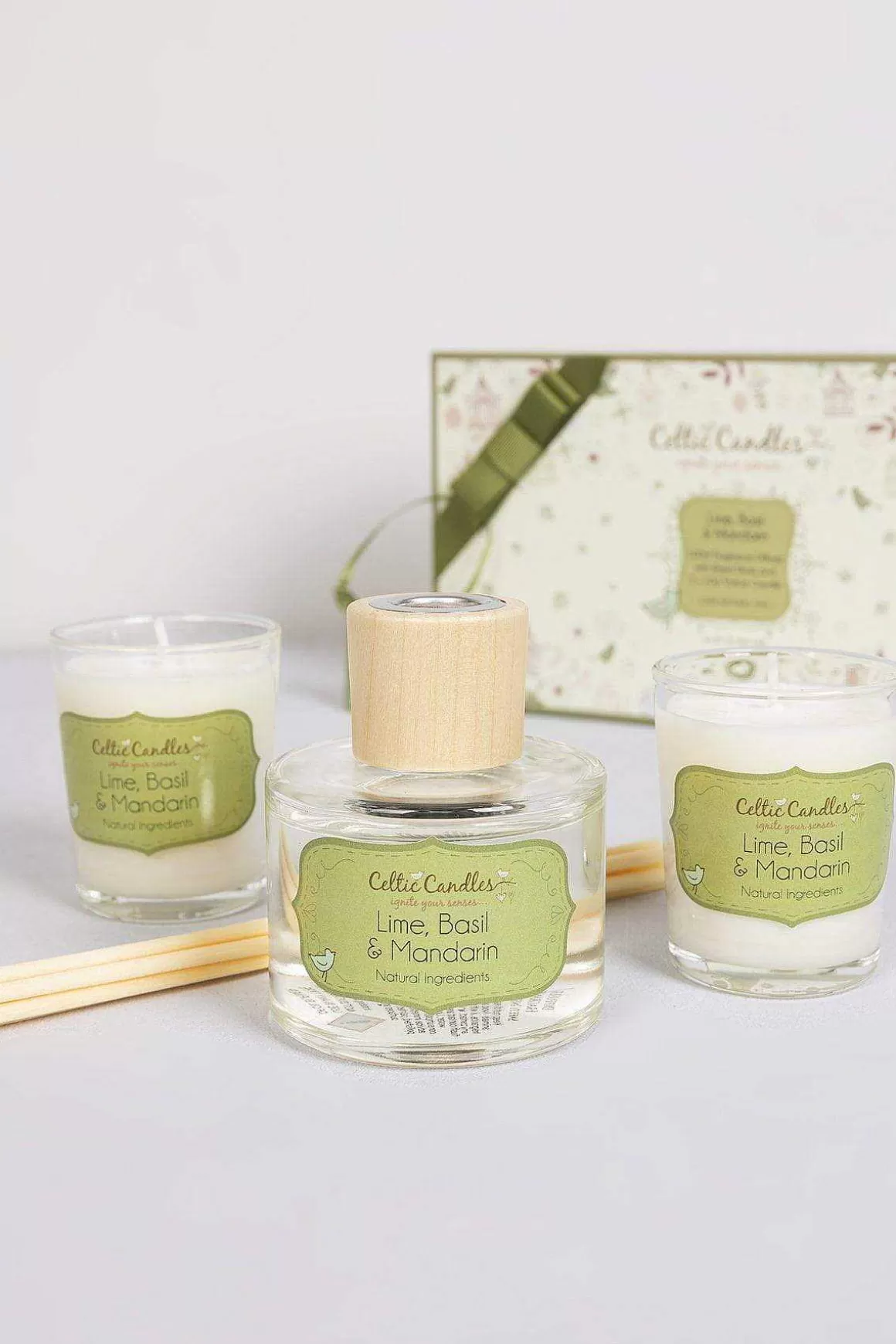 Celtic Candles Lime Basil And Mandarin Candle Gift Box Clearance