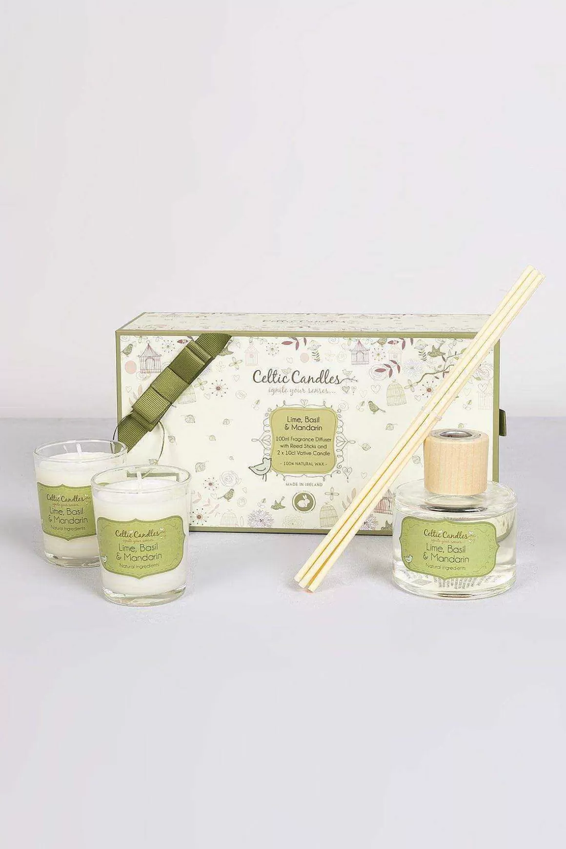 Celtic Candles Lime Basil And Mandarin Candle Gift Box Clearance