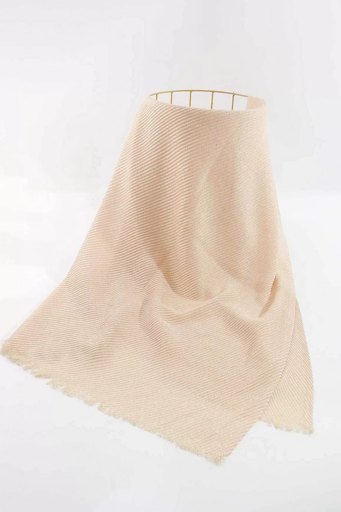 SOUL Accessories Lurex Pleated Occasion Scarf In Beige Shop