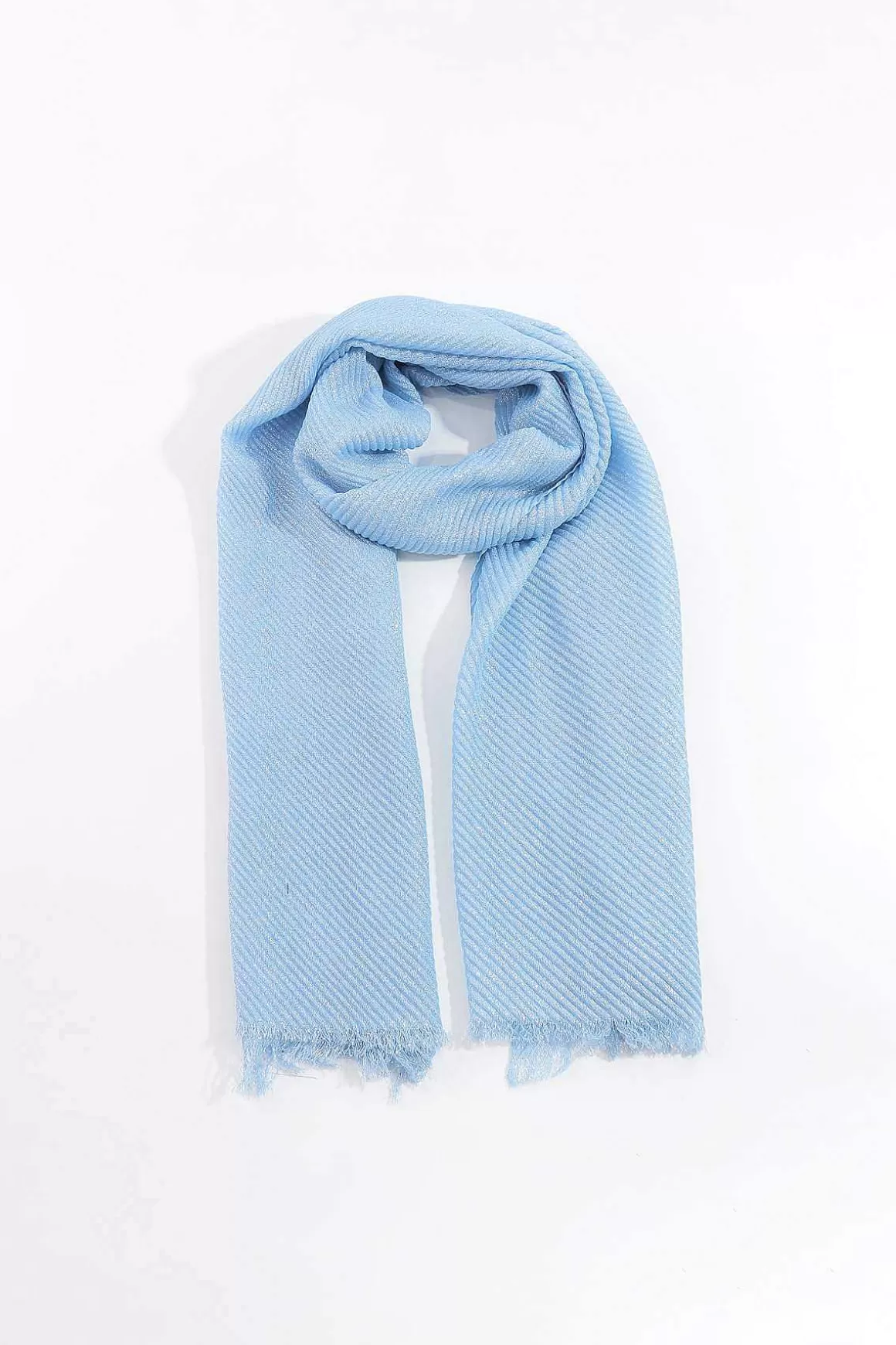 SOUL Accessories Lurex Pleated Occasion Scarf In Blue Shop