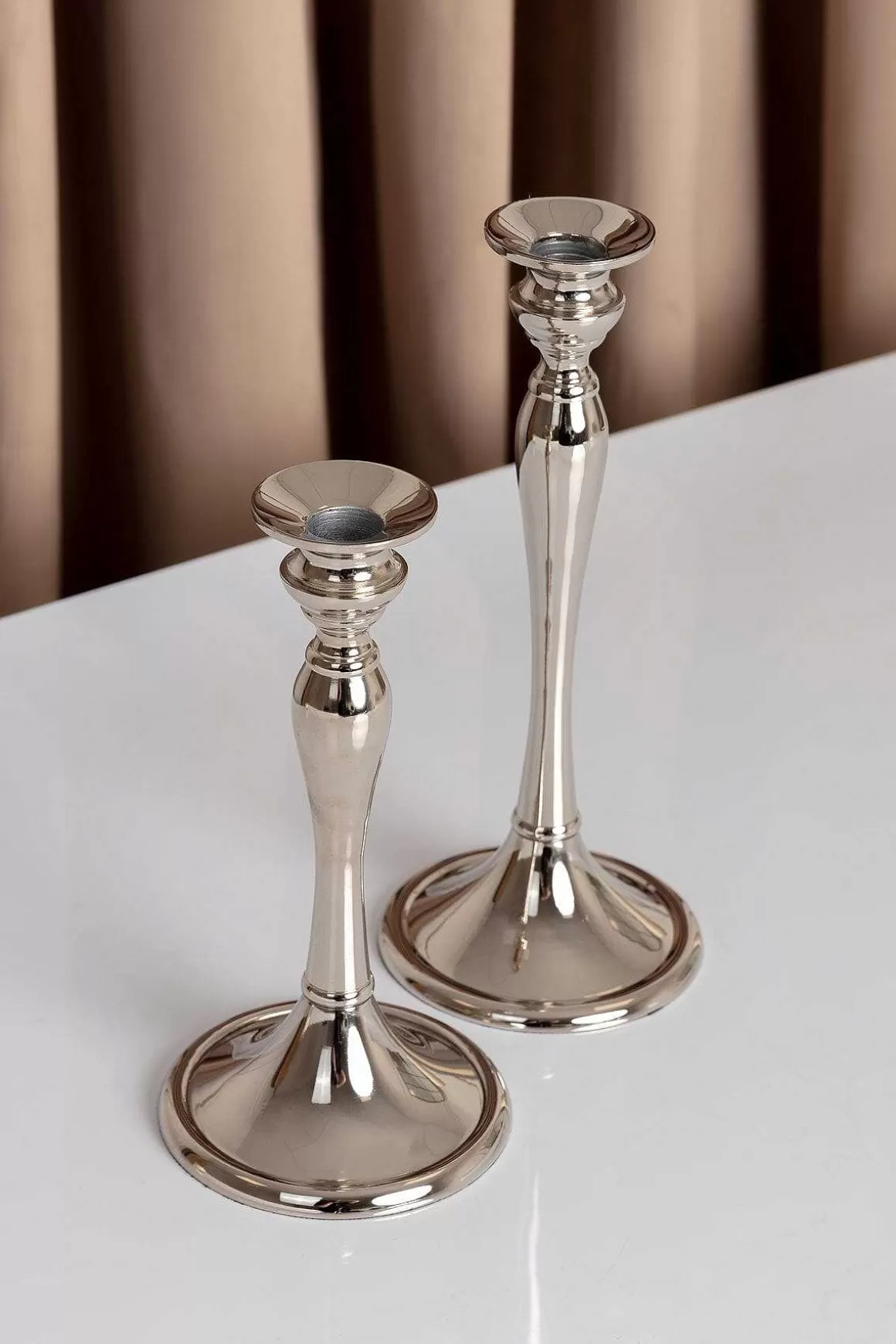 Carraig Donn HOME Medium Silver Dinner Candle Holder Flash Sale