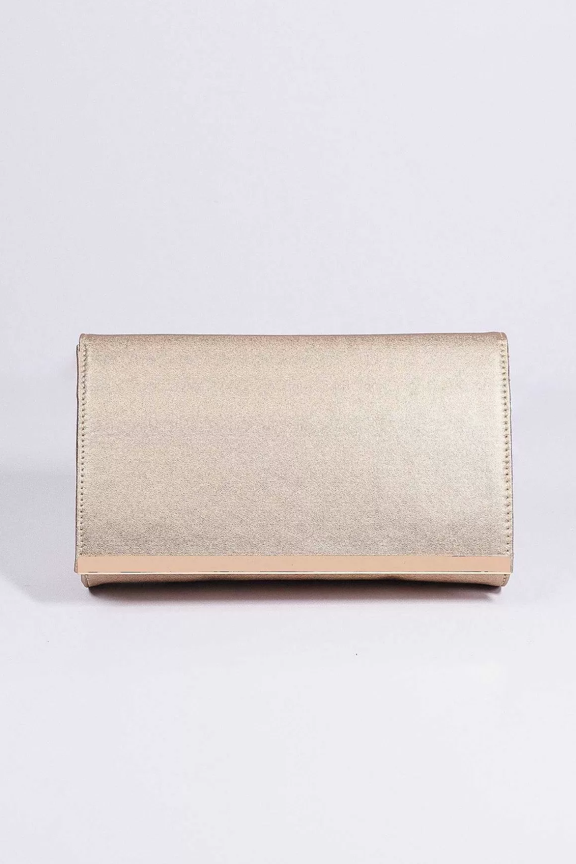 SOUL Accessories Metallic Flapover Clutch In Gold Flash Sale