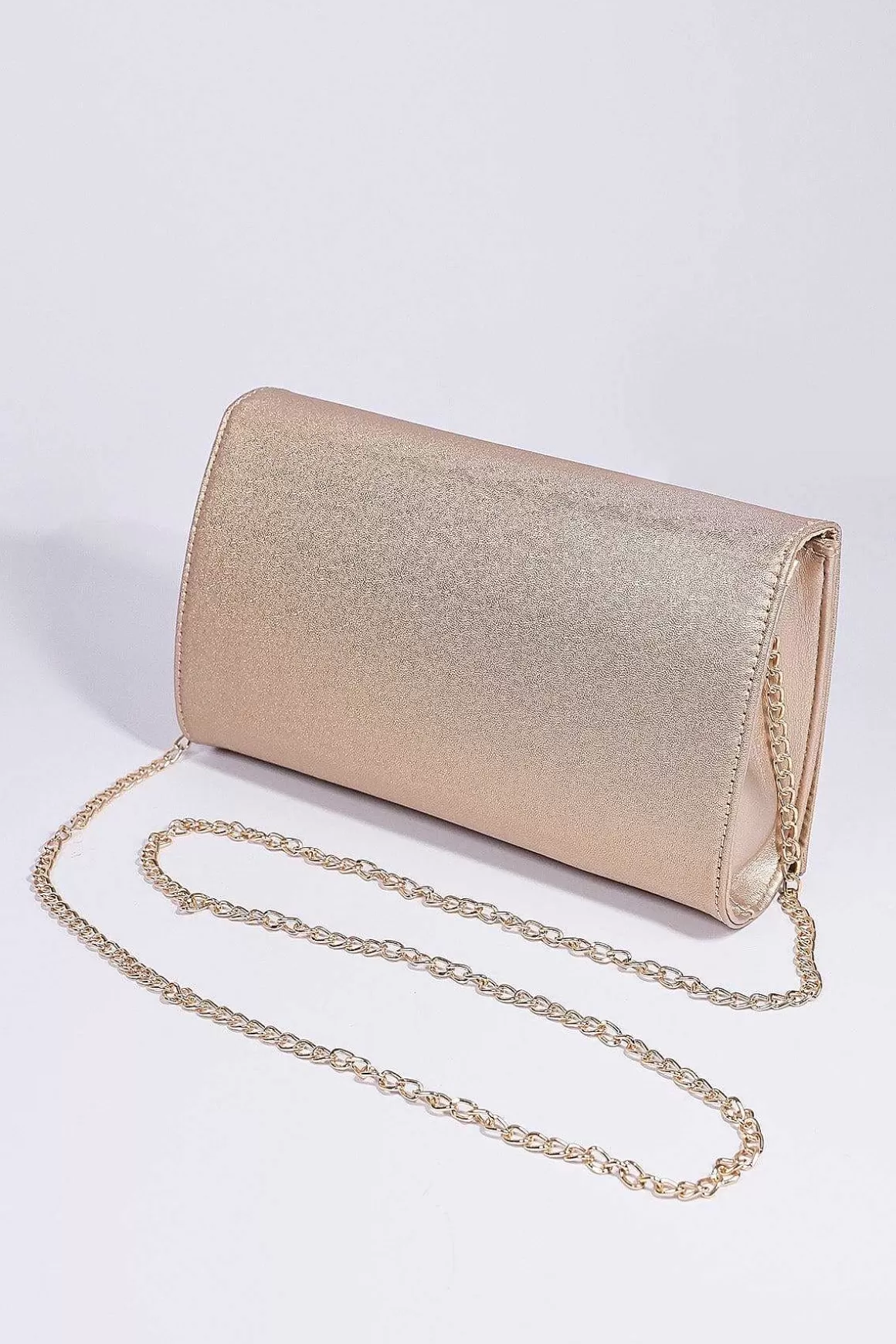 SOUL Accessories Metallic Flapover Clutch In Gold Flash Sale