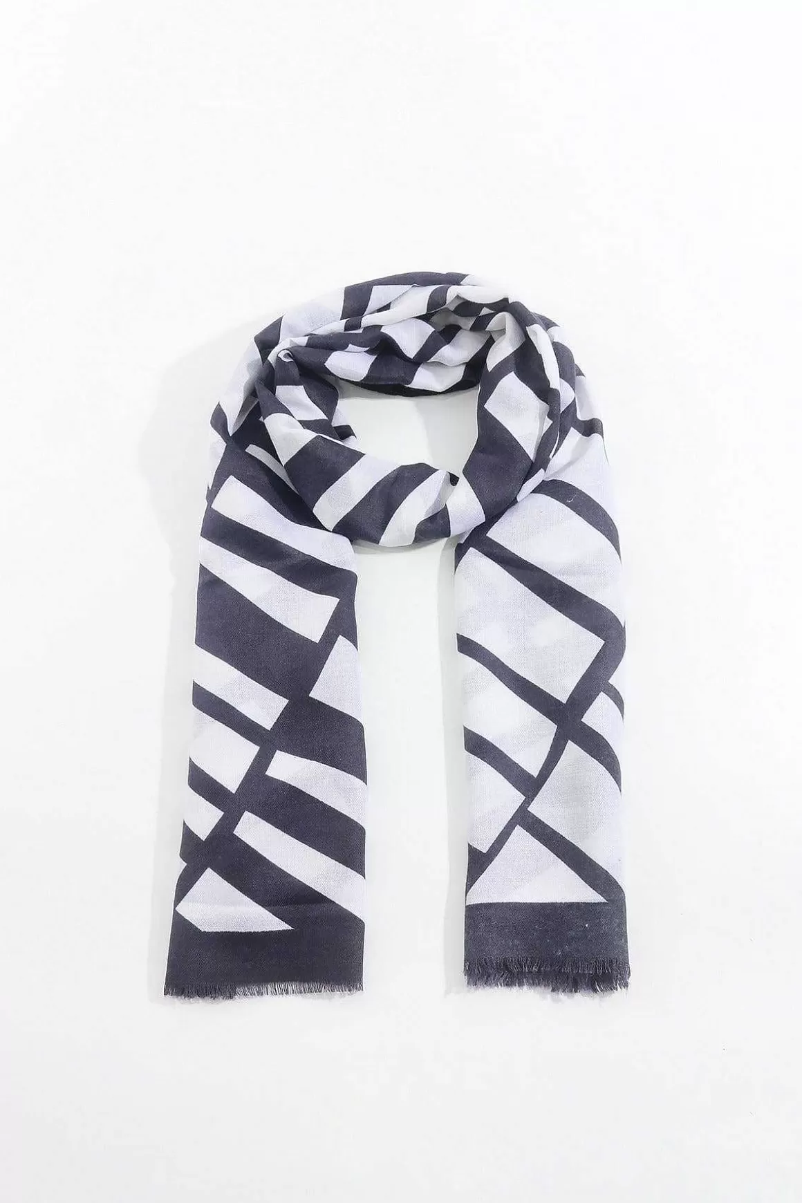 SOUL Accessories Mono Print Scarf In Black Best Sale