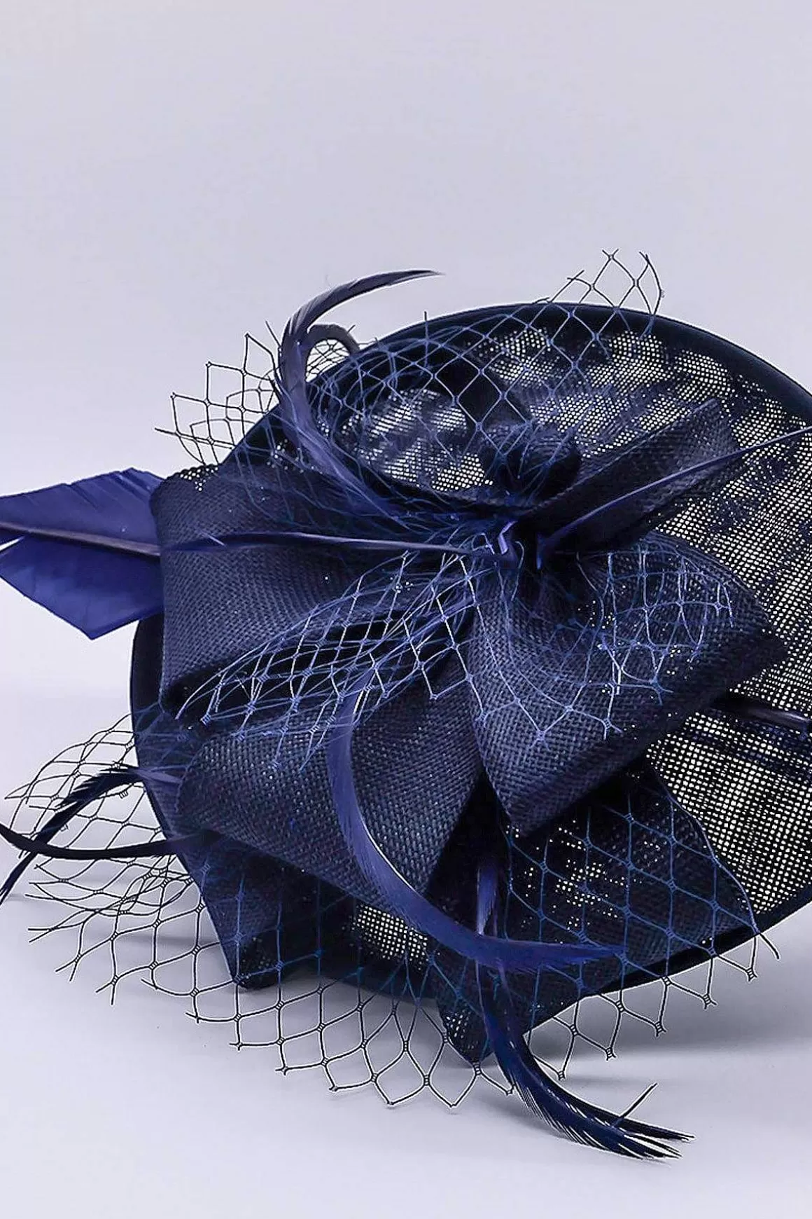 SOUL Accessories Navy Hairband Net & Feather Fascinator Cheap