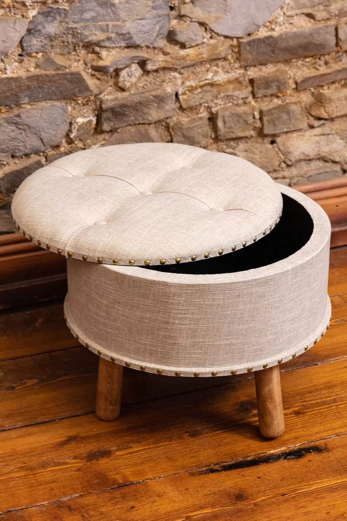 Carraig Donn HOME Oatmeal Fabric Upholstered Storage Stool Best Sale