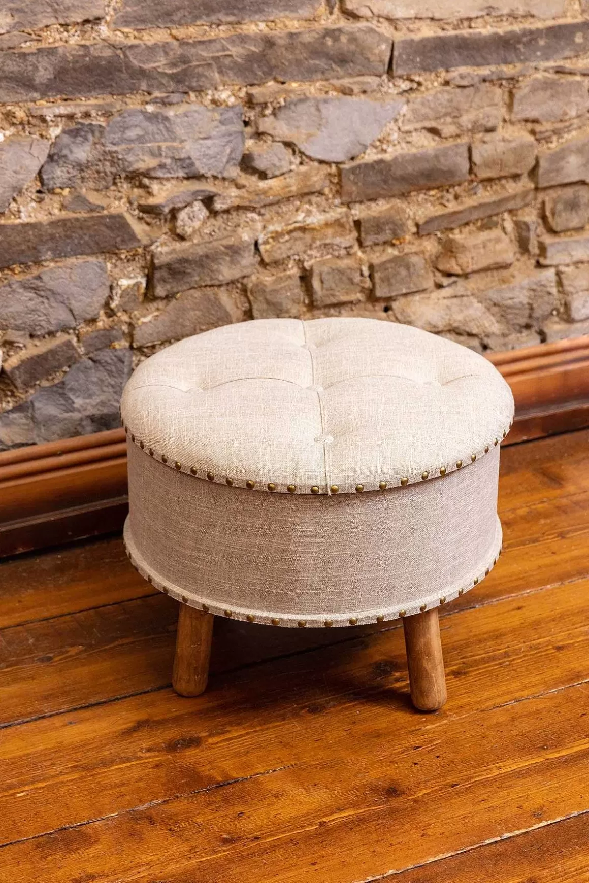 Carraig Donn HOME Oatmeal Fabric Upholstered Storage Stool Best Sale