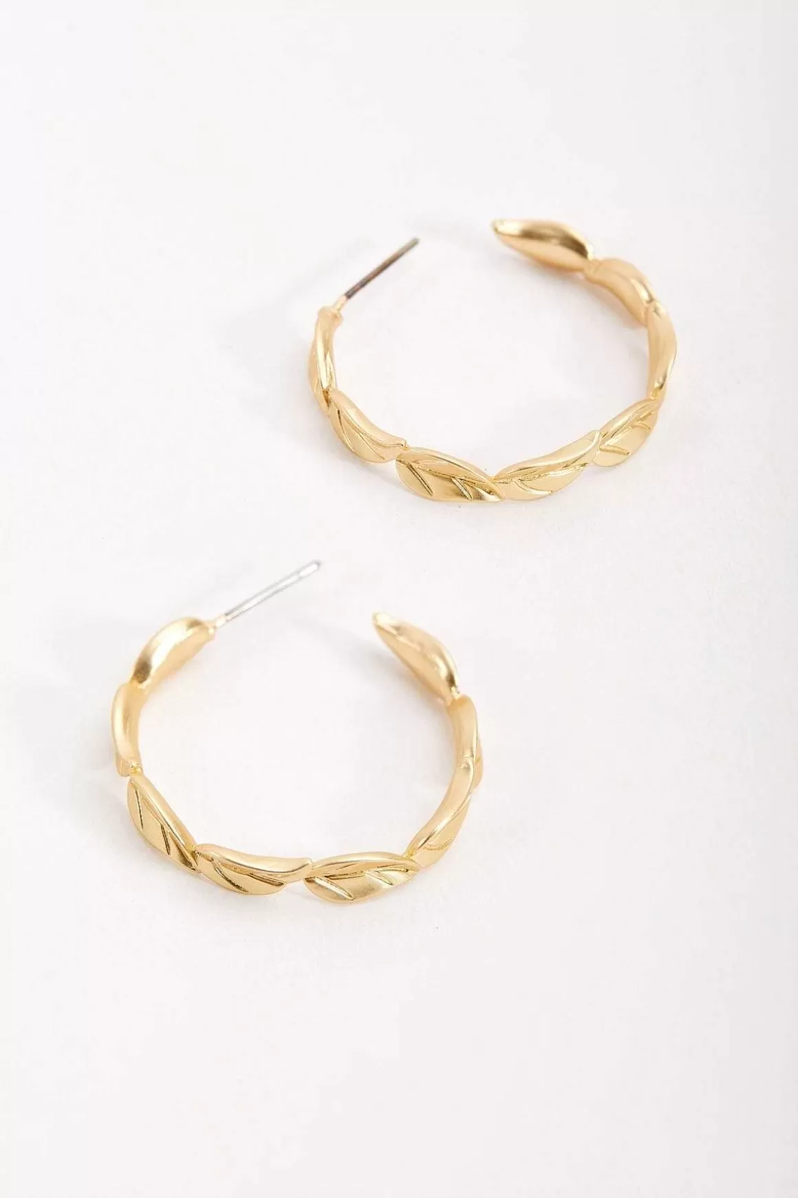 Soul Jewellery Open Hoop Leaf Earrings Shop