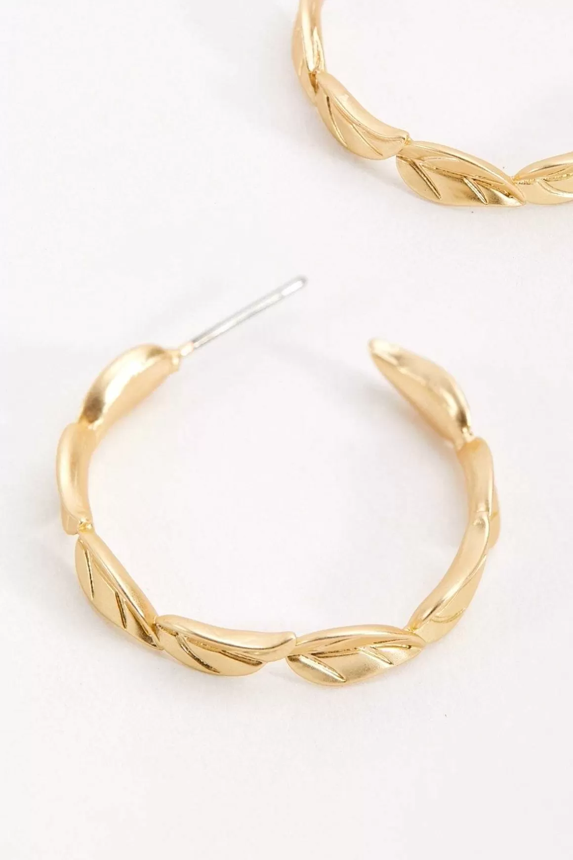 Soul Jewellery Open Hoop Leaf Earrings Shop