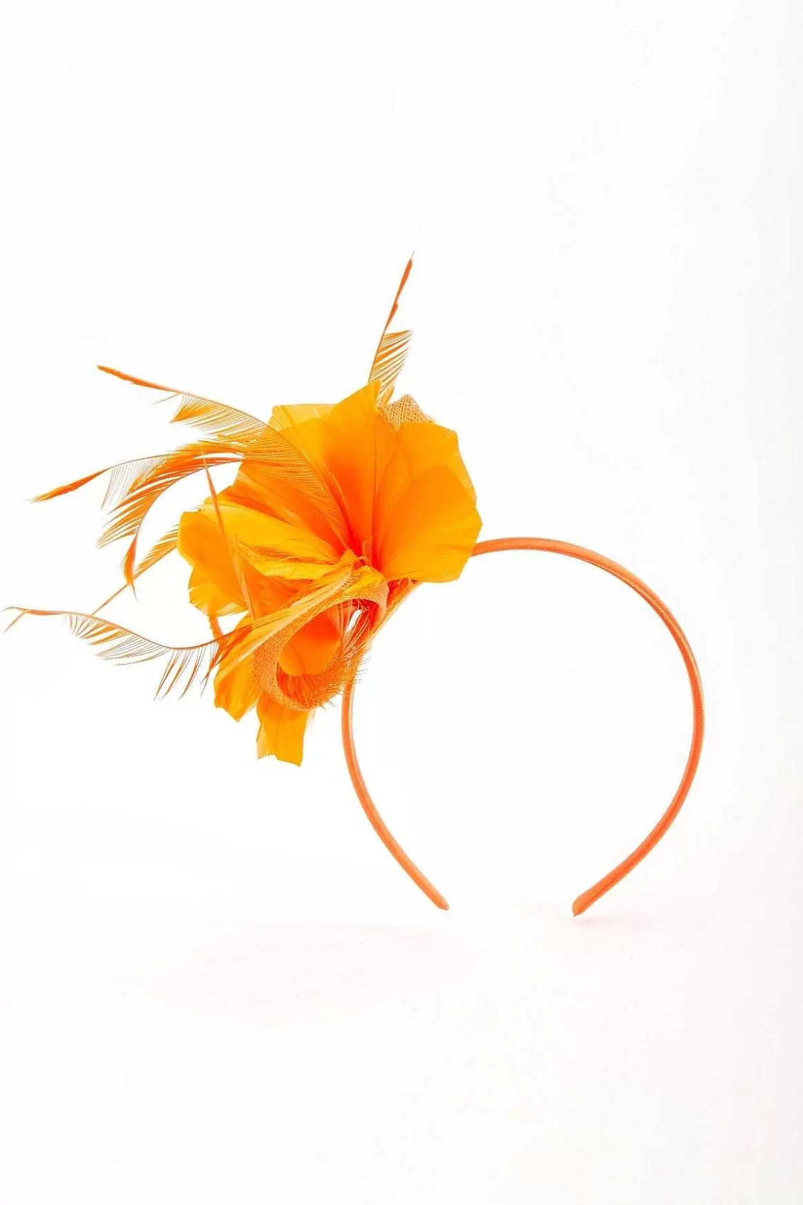 SOUL Accessories Orange Feather Flower Fascinator Online