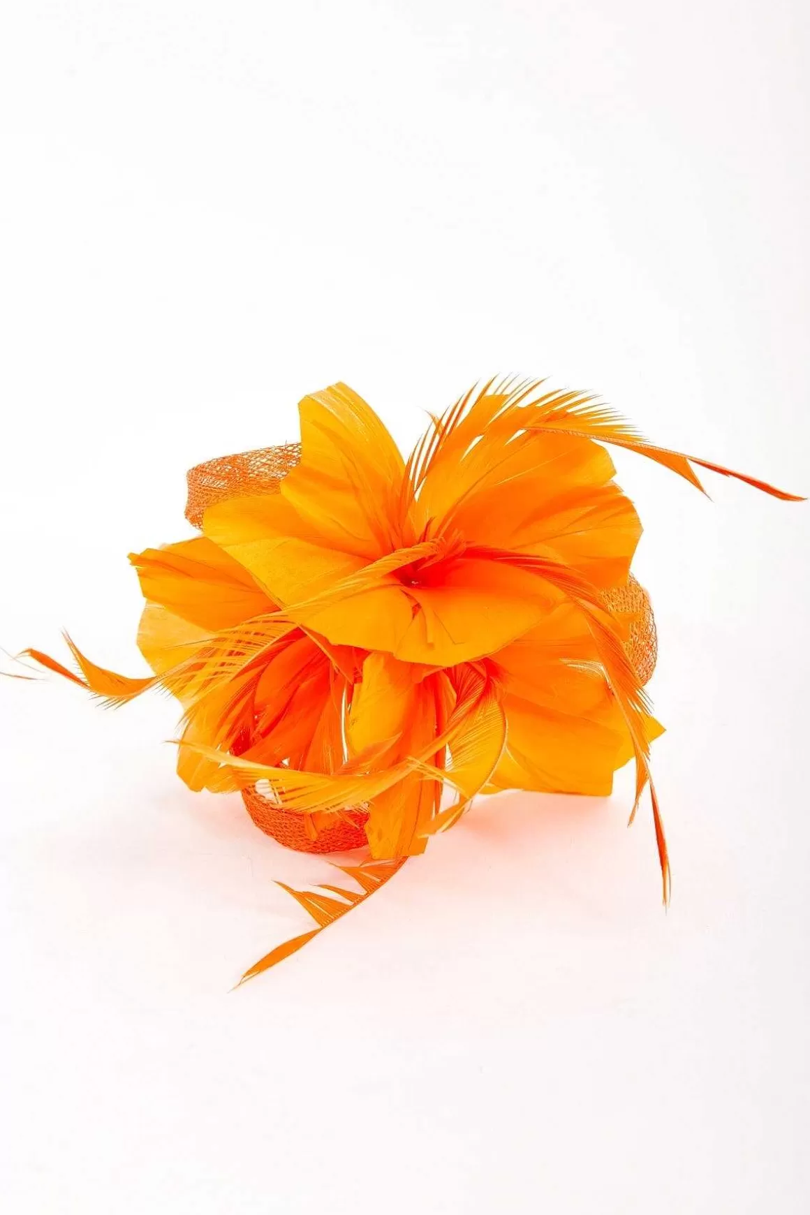SOUL Accessories Orange Feather Flower Fascinator Online