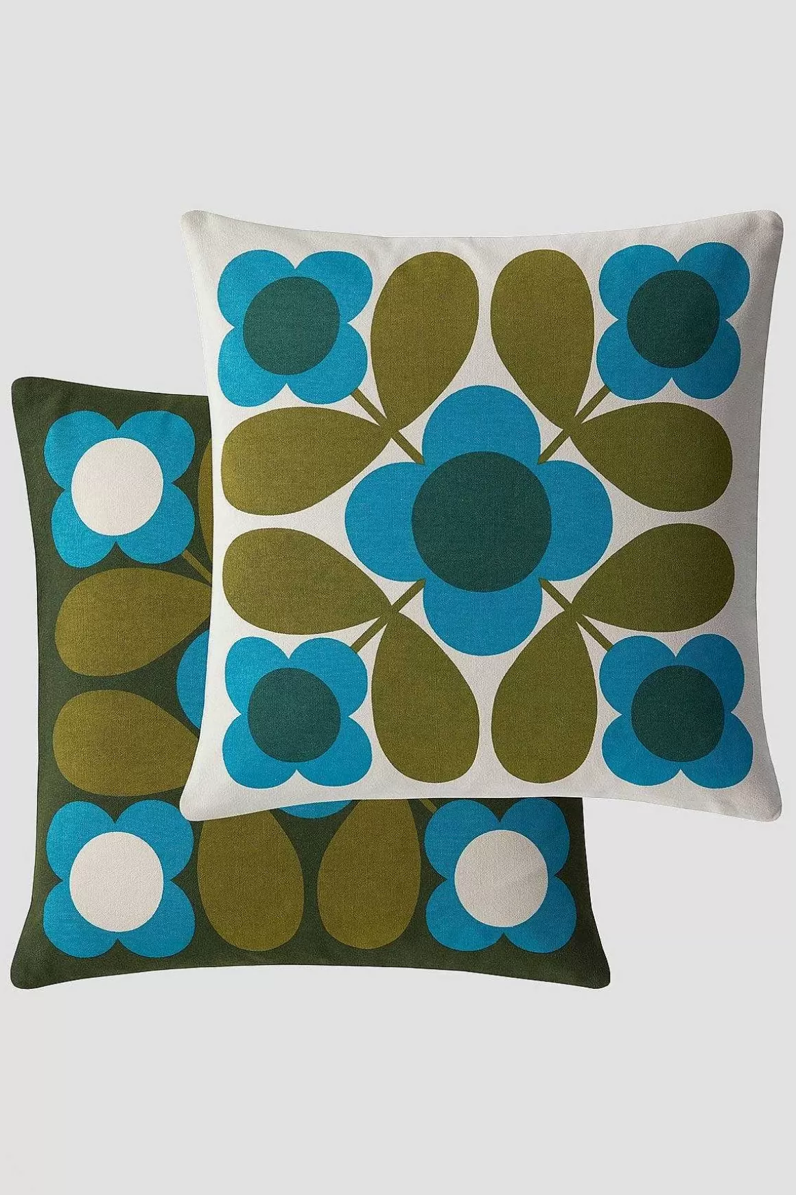 Orla Kiely Flower Tile Kingfisher Cushion Discount