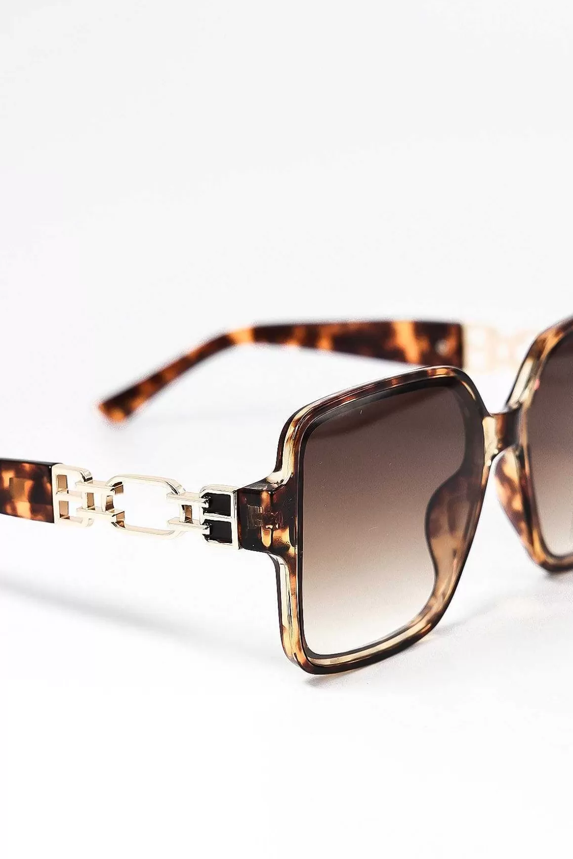 SOUL Accessories Oversized Tortoise Shell Sunglasses With Gold Detail Shop