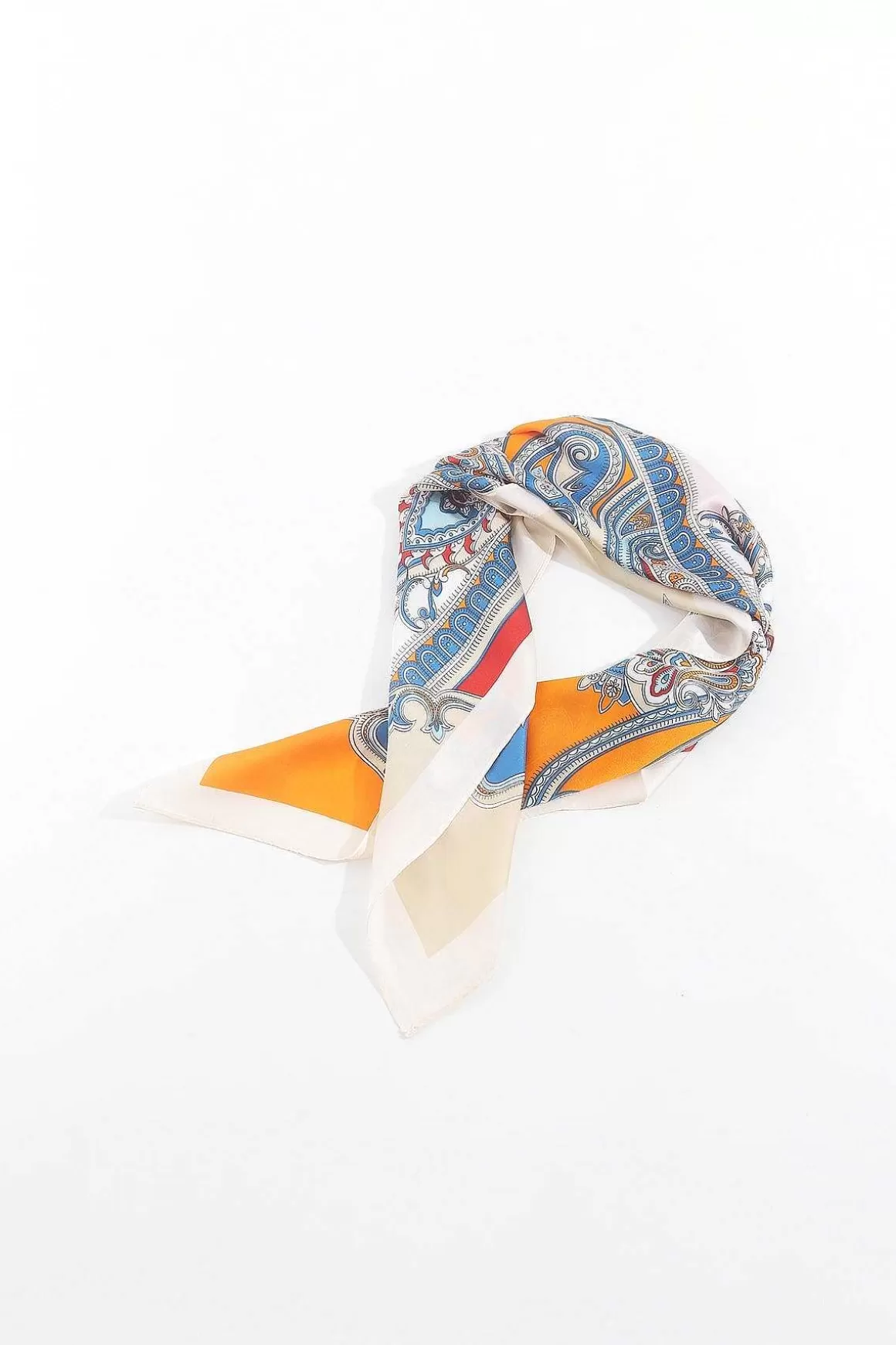 SOUL Accessories Paisley Neckerchief Scarf In Orange Hot