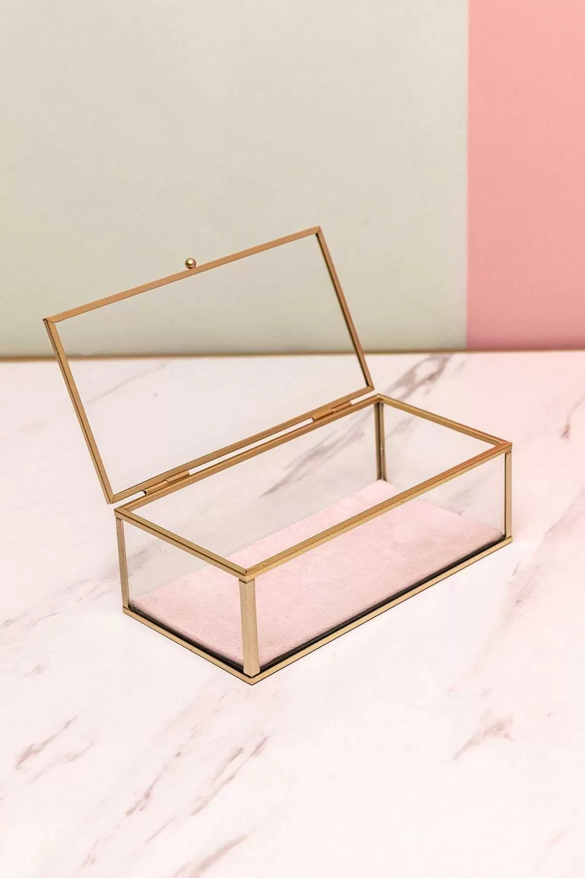 Carraig Donn Dwell Pink Glass Lidded Jewellery Box Discount