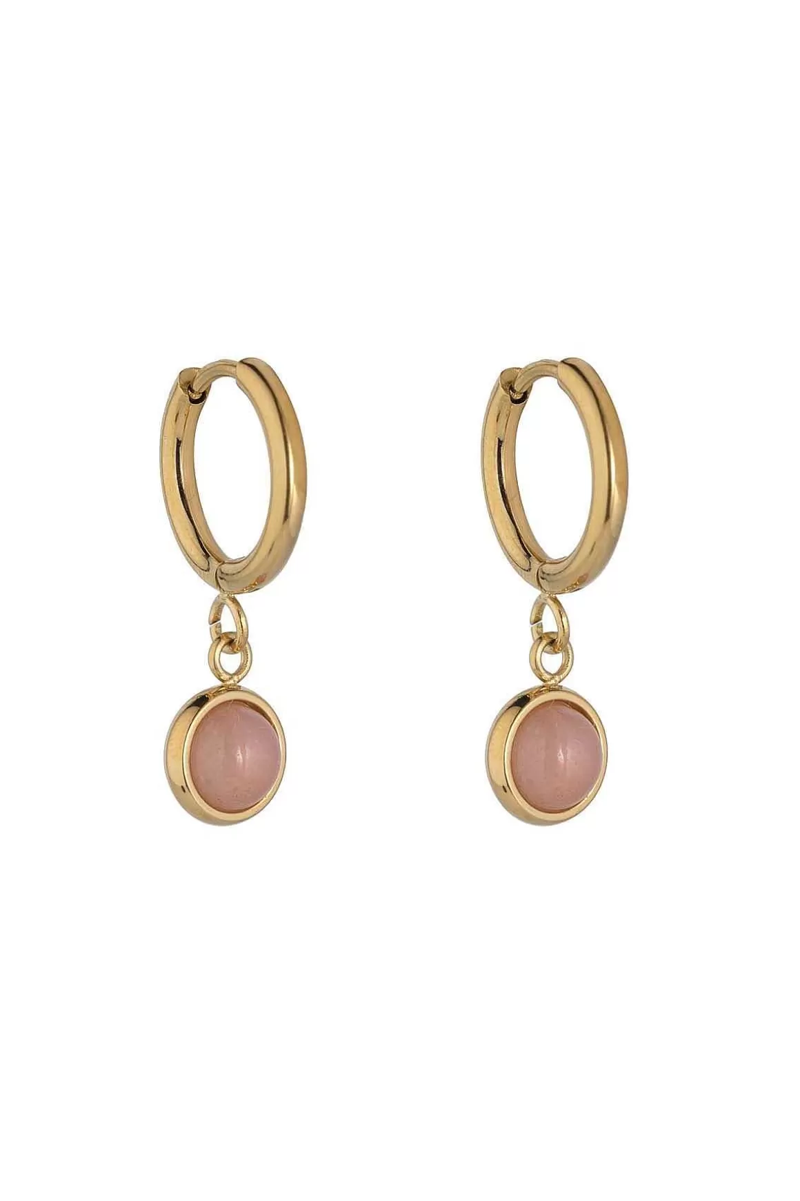 Knight & Day Pink Jade Hoop Earrings Shop