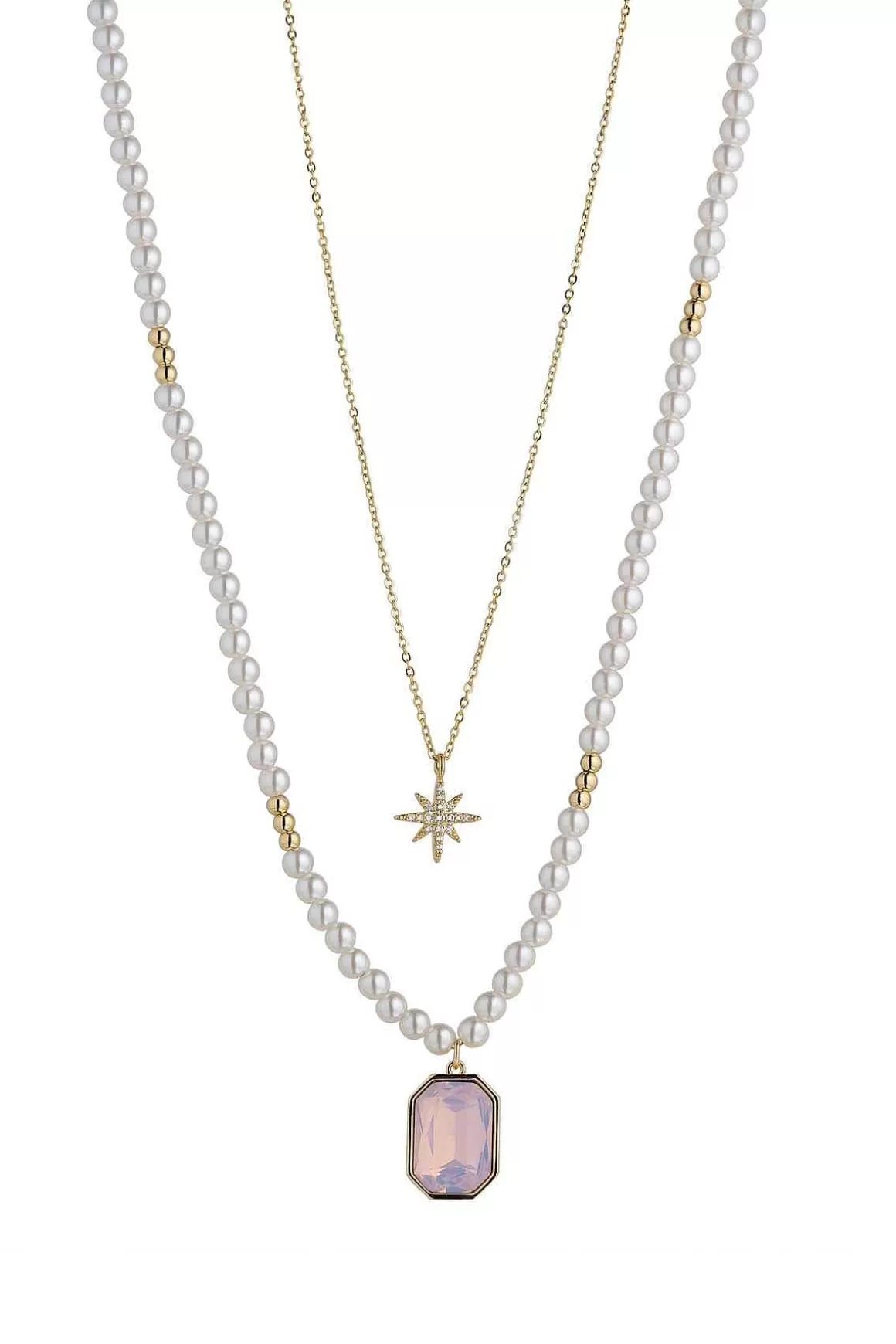 Knight & Day Pink Opal & Pearl Necklace Shop