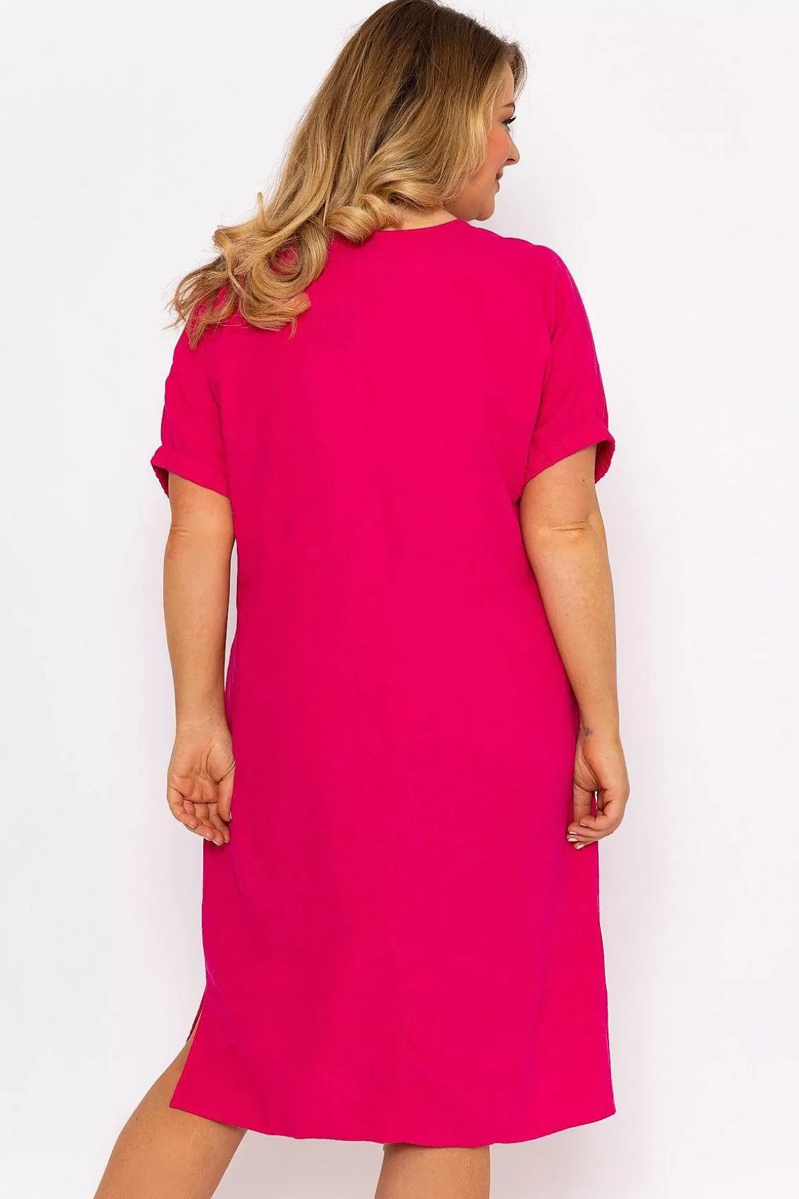 Ulla Popken Pink Viscose Dress New