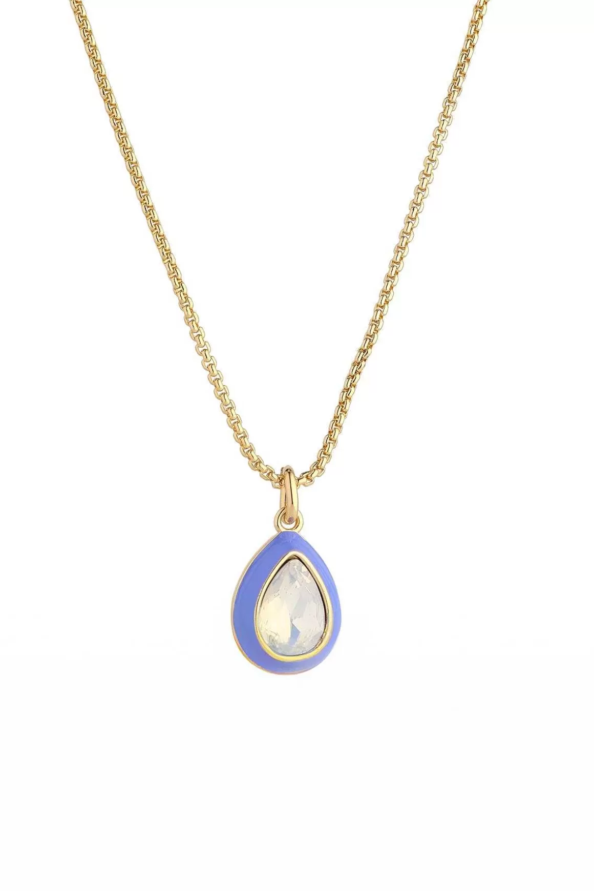 Knight & Day Purple Enamel And Opal Necklace New