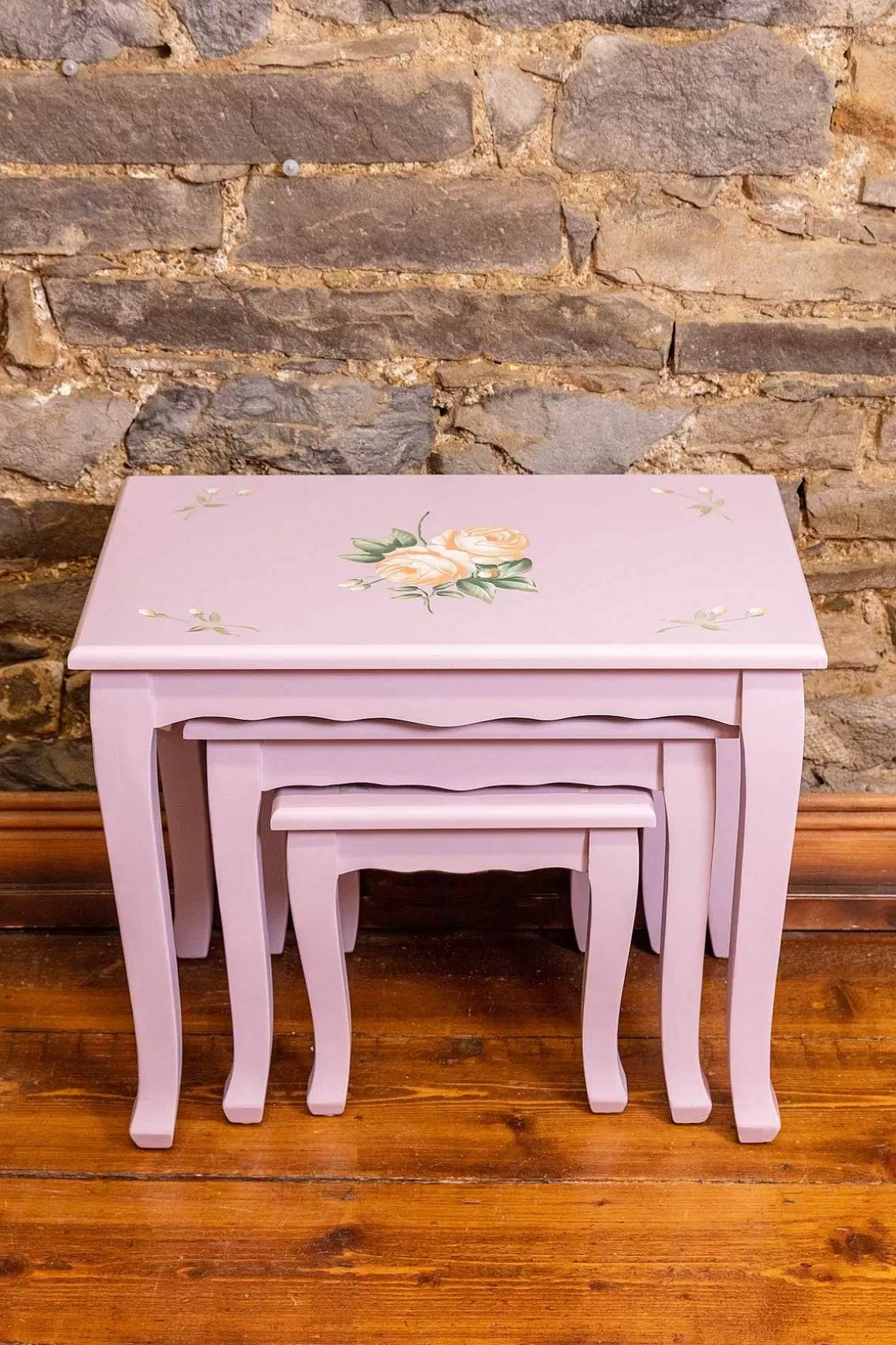 Carraig Donn HOME Purple Floral Nest Of 3 Tables Cheap