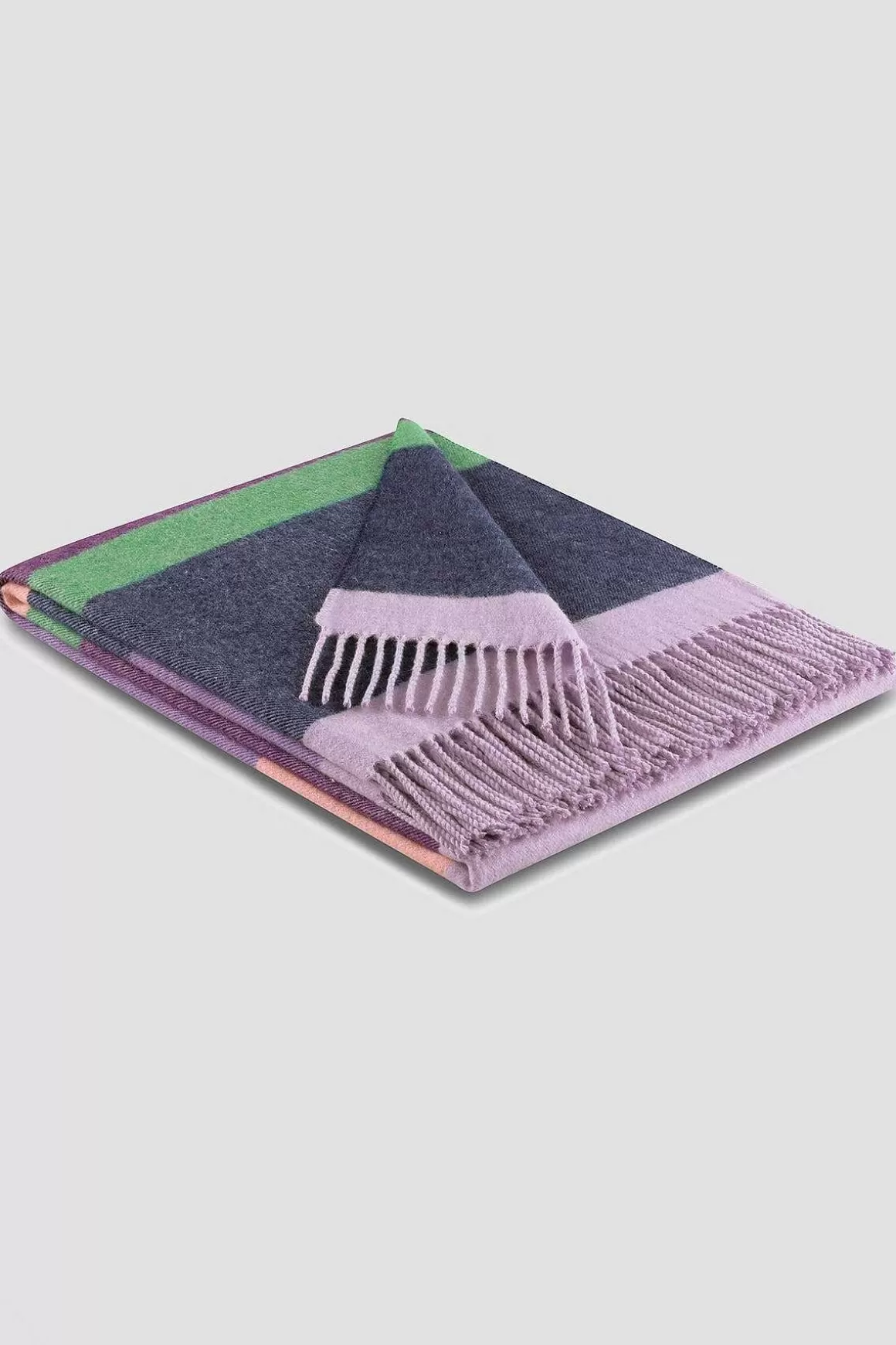 Biederlack Purple Striped & Fringed Throw Sale