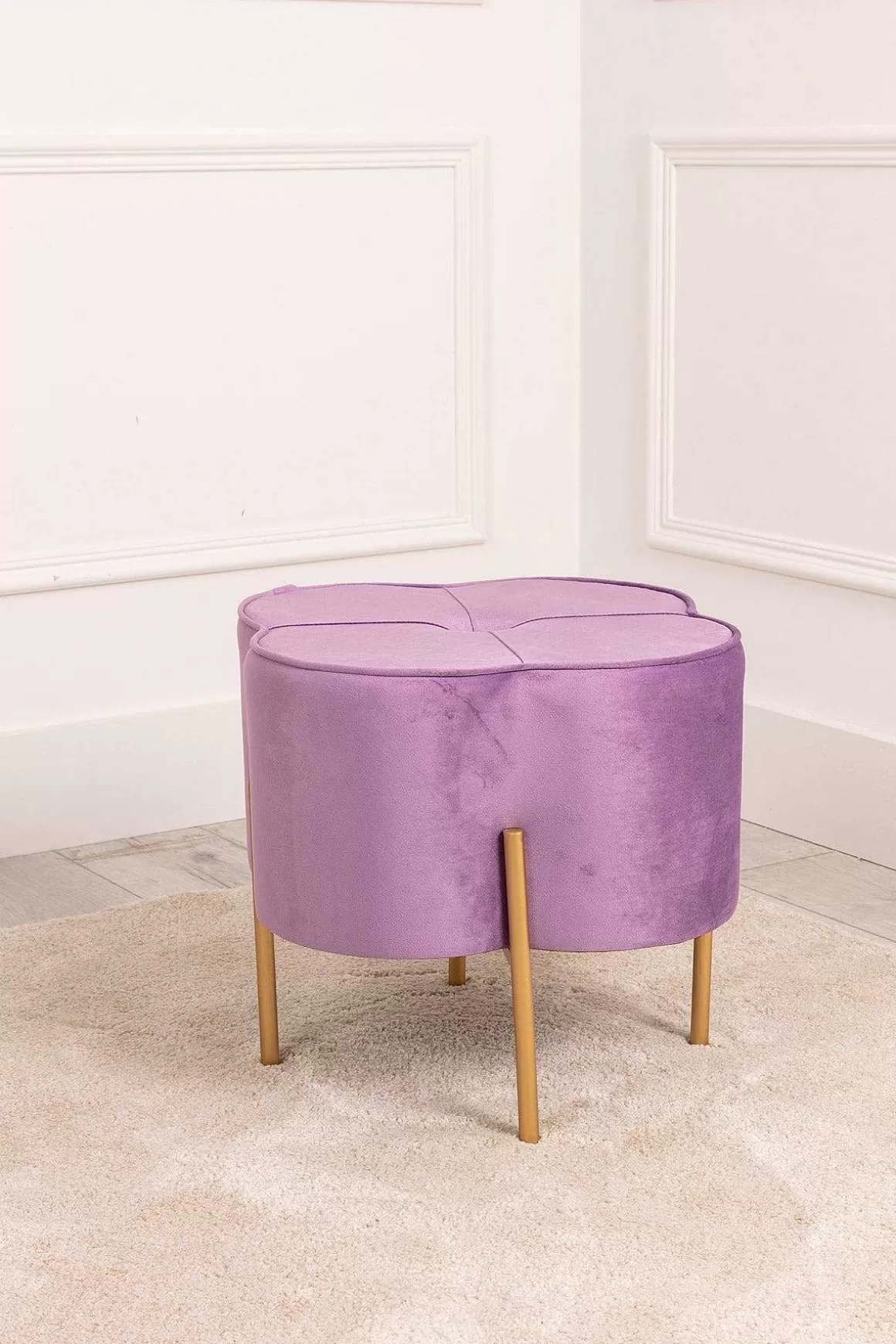 Carraig Donn HOME Purple Velvet Upholstered Foot Stool Best