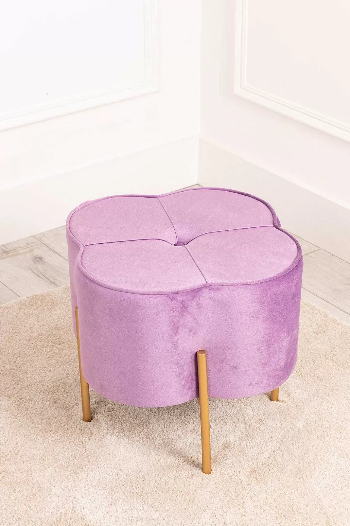 Carraig Donn HOME Purple Velvet Upholstered Foot Stool Best