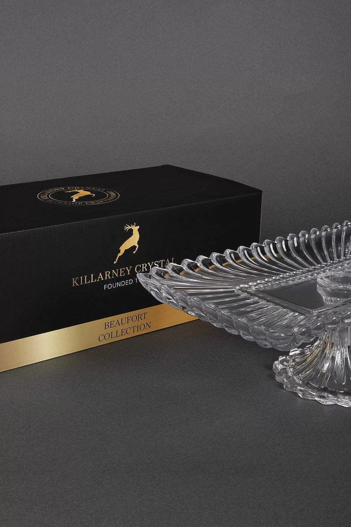 Killarney Crystal Rectangular Footed Serving Plate Cheap
