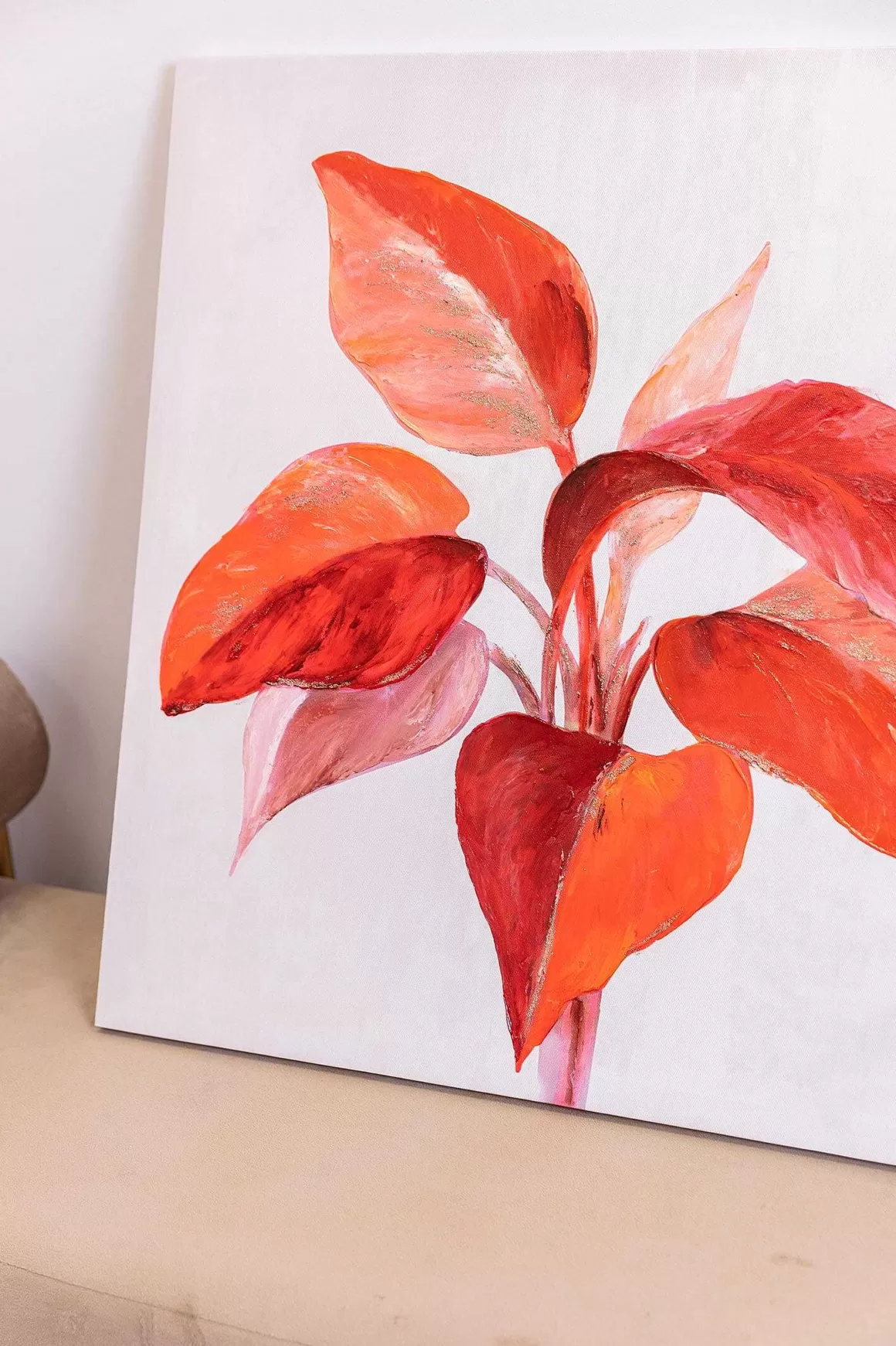 Carraig Donn HOME Red Urban Leaf Canvas Wall Art Flash Sale