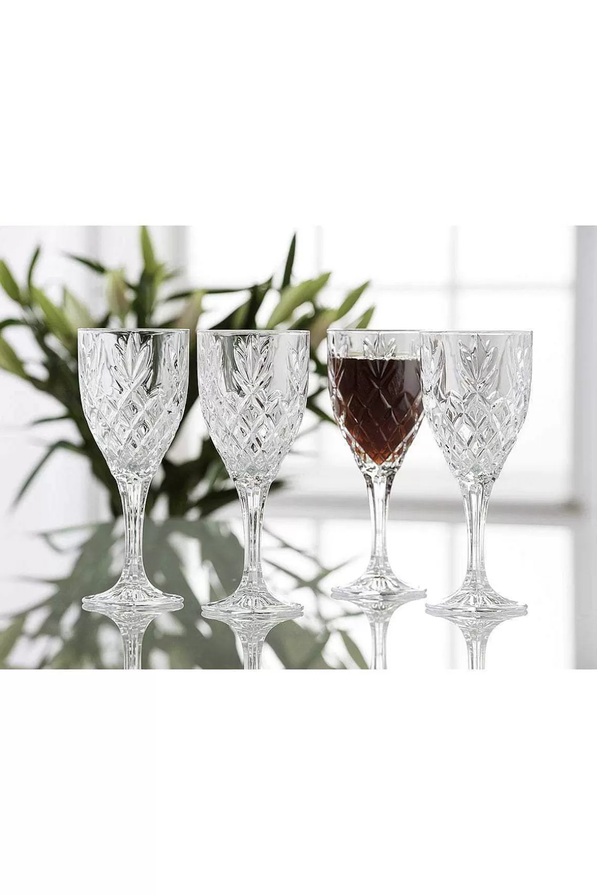 Galway Crystal Renmore Wine Goblets Set Of 4 Clearance