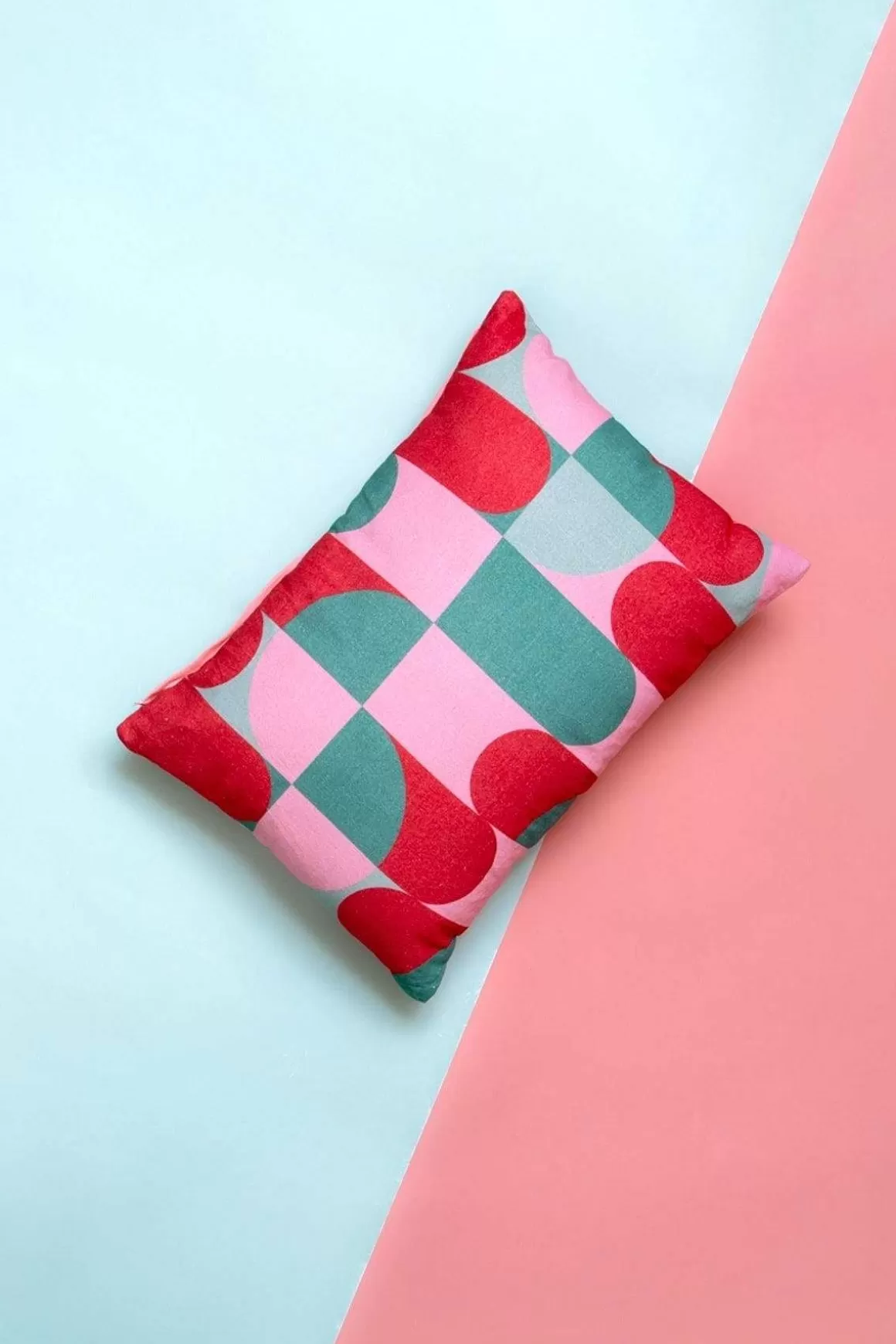 Carraig Donn Dwell Riley Pink Geo Cushion New