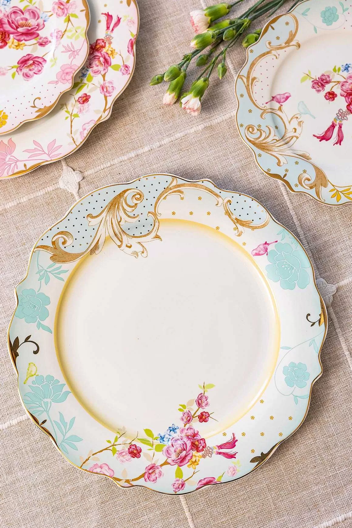 Rosa Belle Blue Dinner Plate Fashion