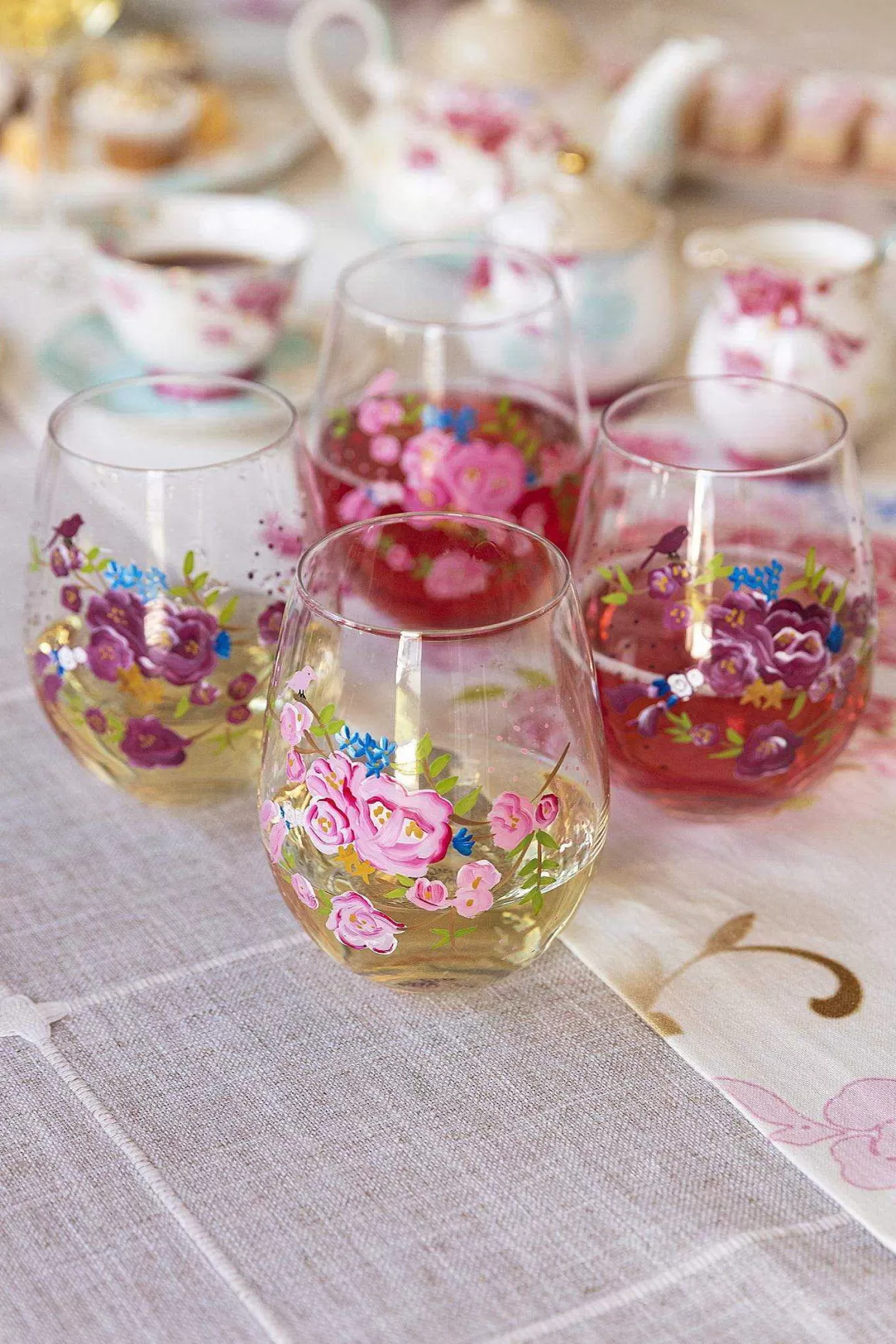 Rosa Belle Stemless Wine Glass Set Of 4 Cheap