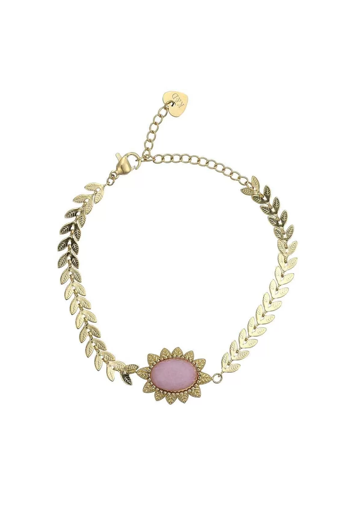 Knight & Day Semi Precious Pink Jade Stone Bracelet Discount