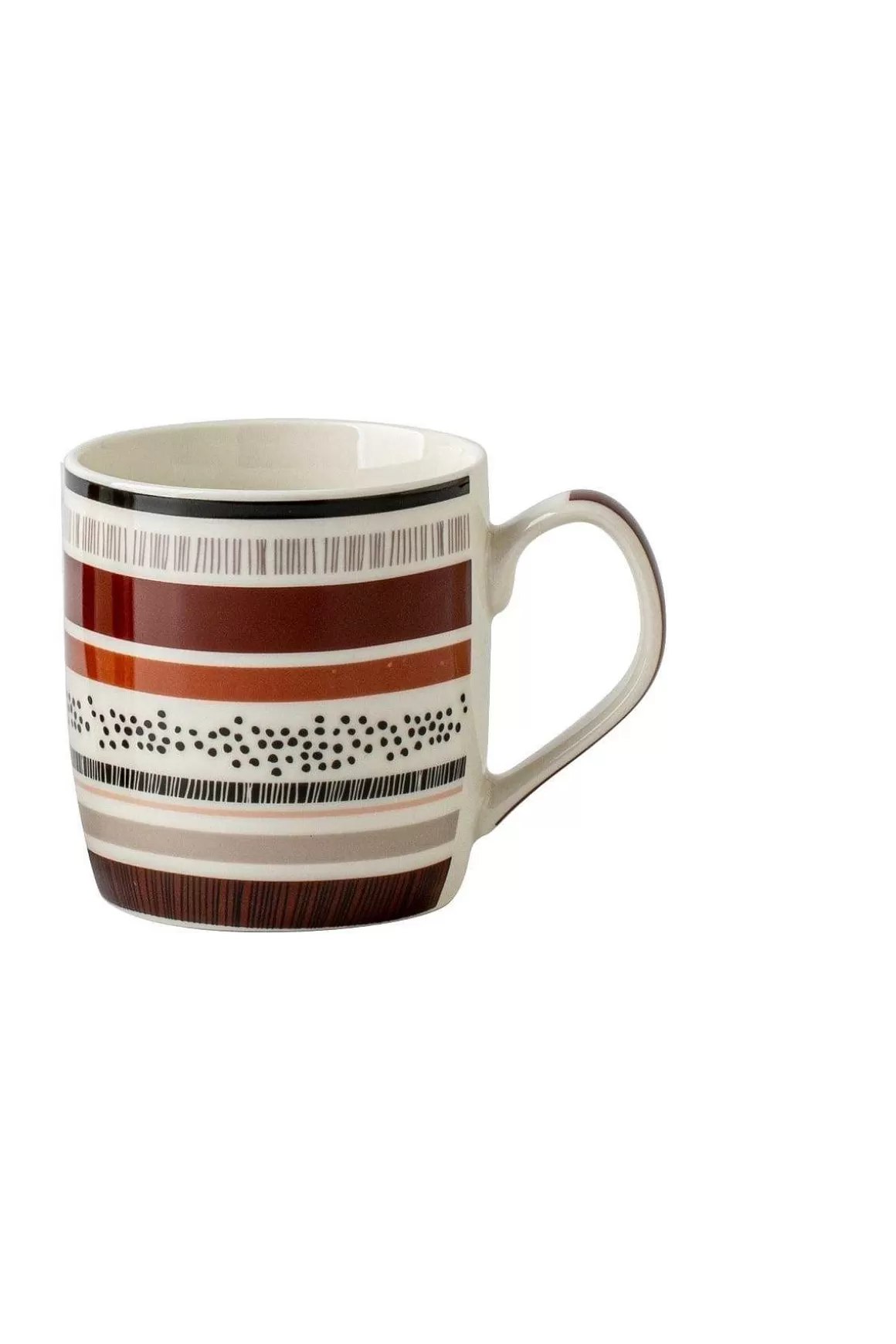 Carraig Donn HOME Set Of 4 Striped Brown Mugs Store