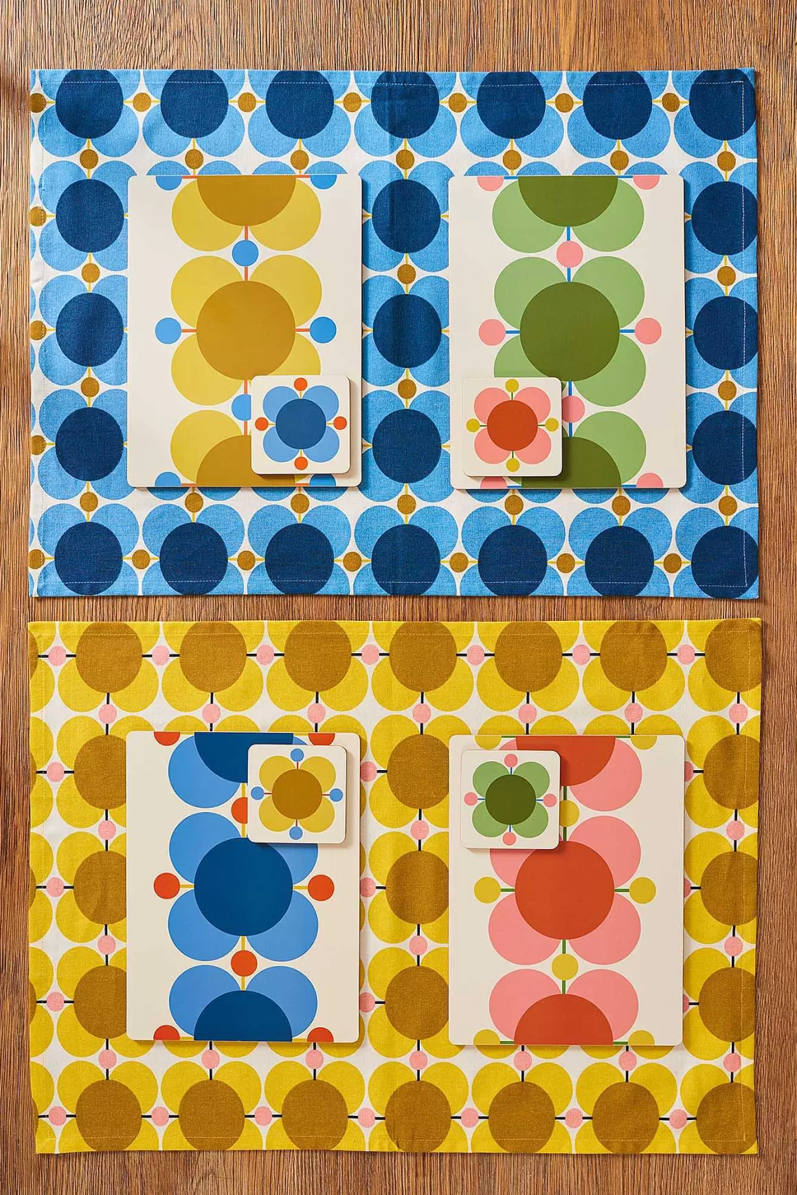 Orla Kiely Set Of 6 Cork Coasters - Atomic Flower Discount