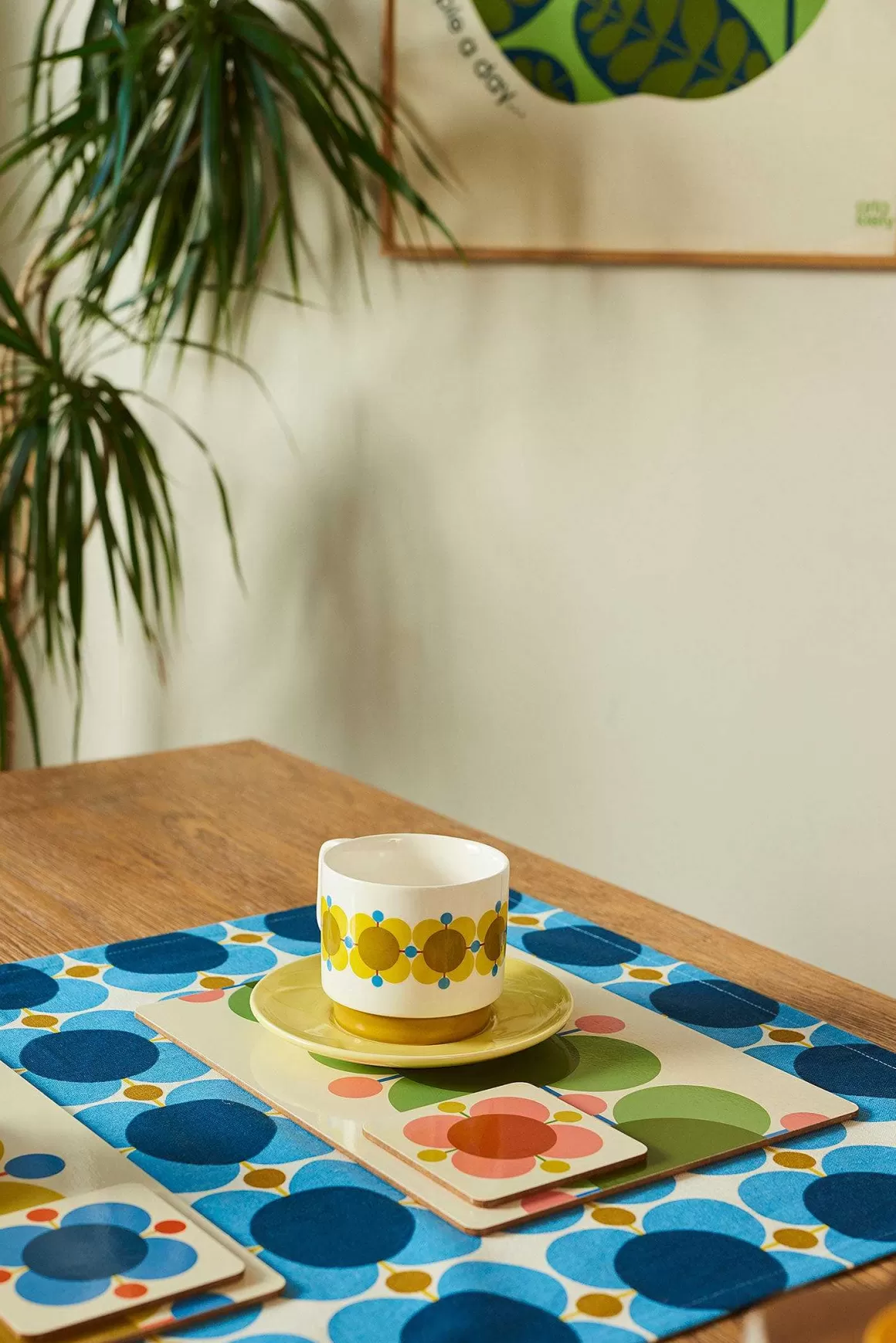 Orla Kiely Set Of 6 Cork Coasters - Atomic Flower Discount
