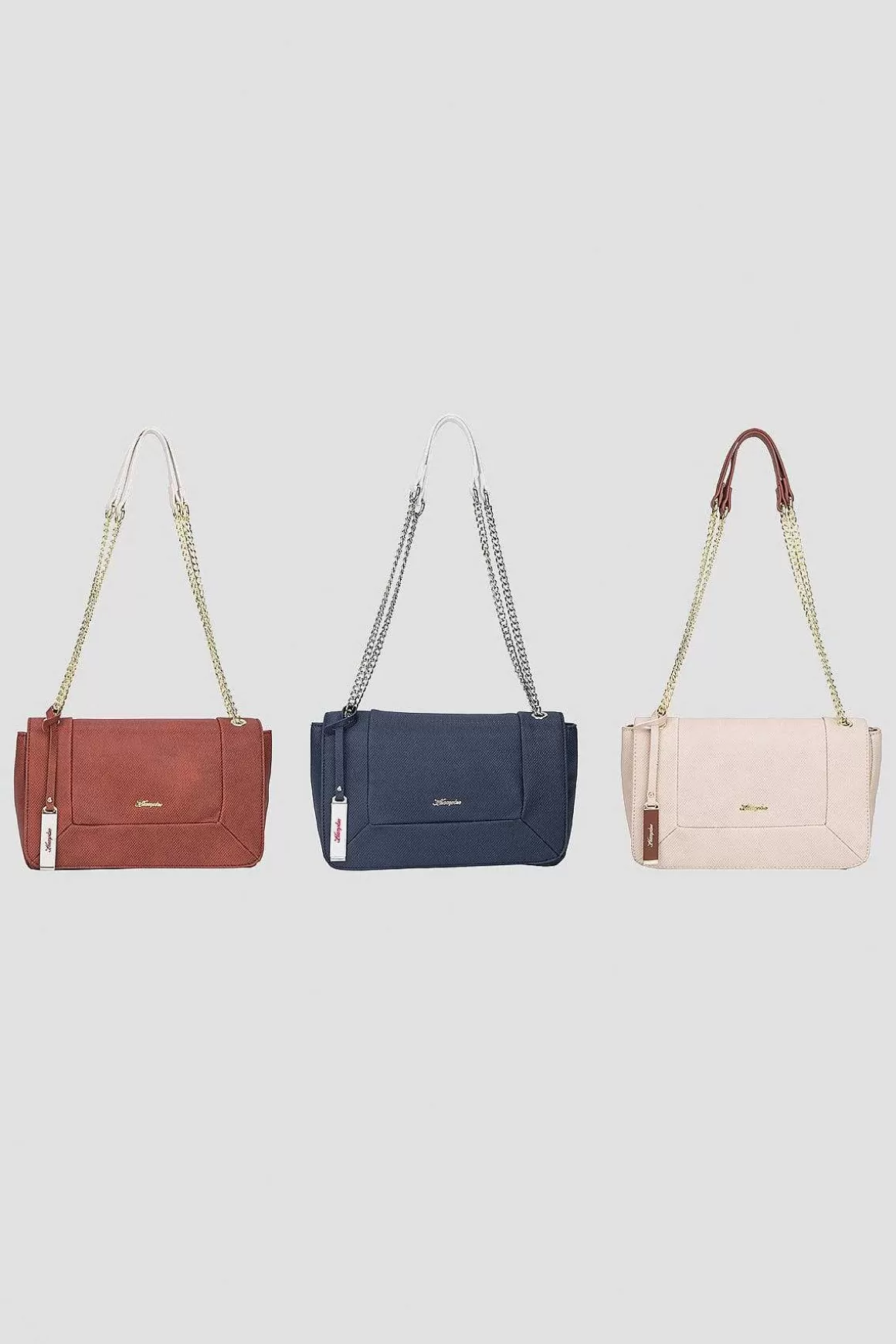 Hampton Shoulder Bag With Chain Strap In Navy Discount