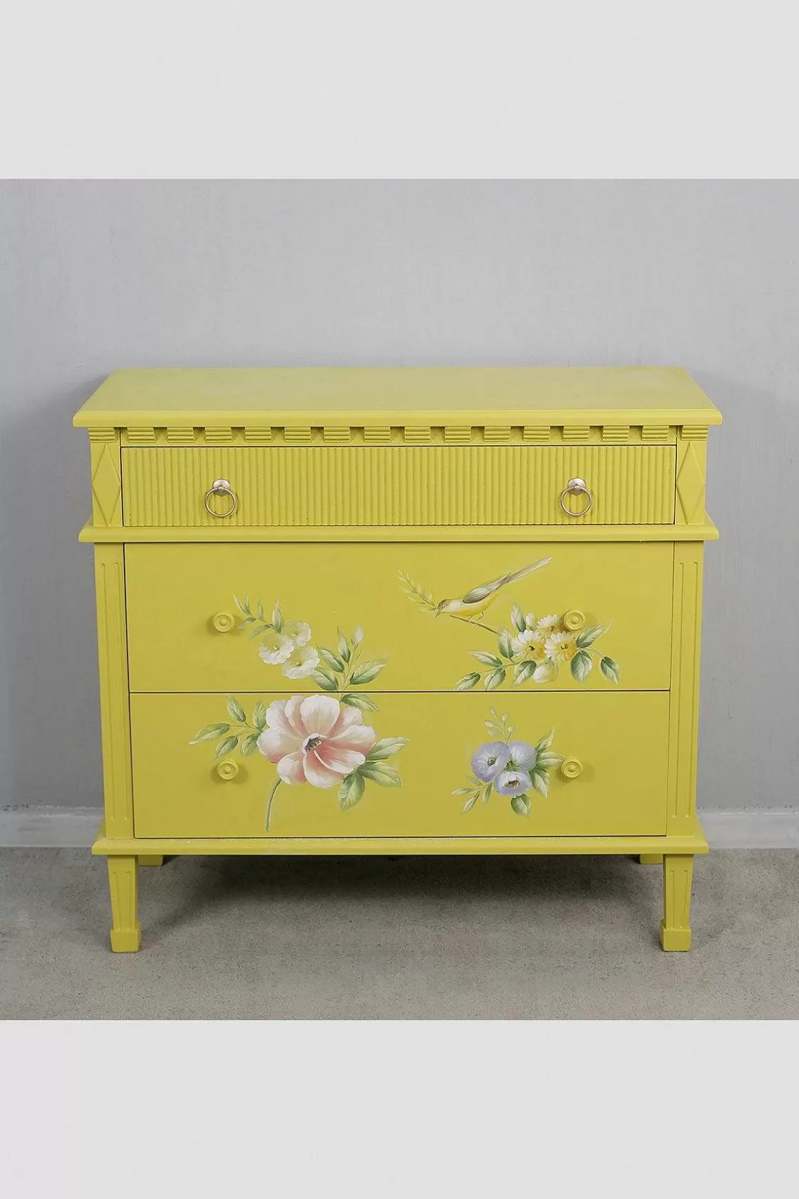 Carraig Donn HOME Siena Yellow Floral 3 Drawer Chest Sale