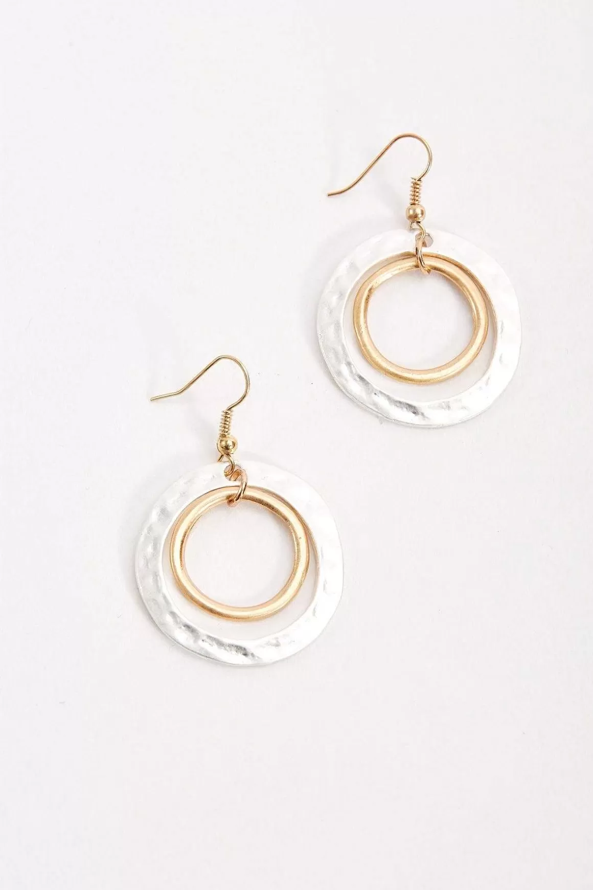 Soul Jewellery Silver And Gold Circle Earrings Clearance
