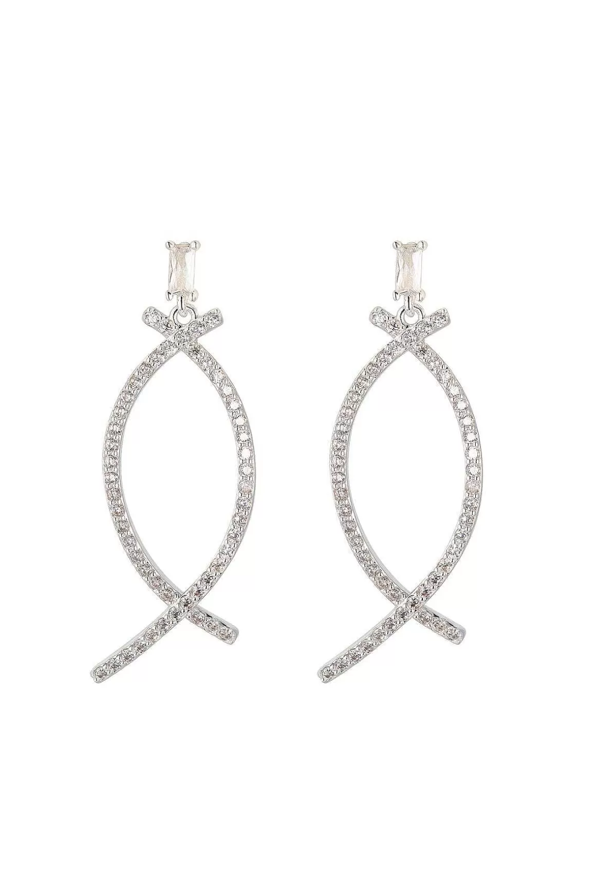 Knight & Day Silver Crescent Drop Earrings Best