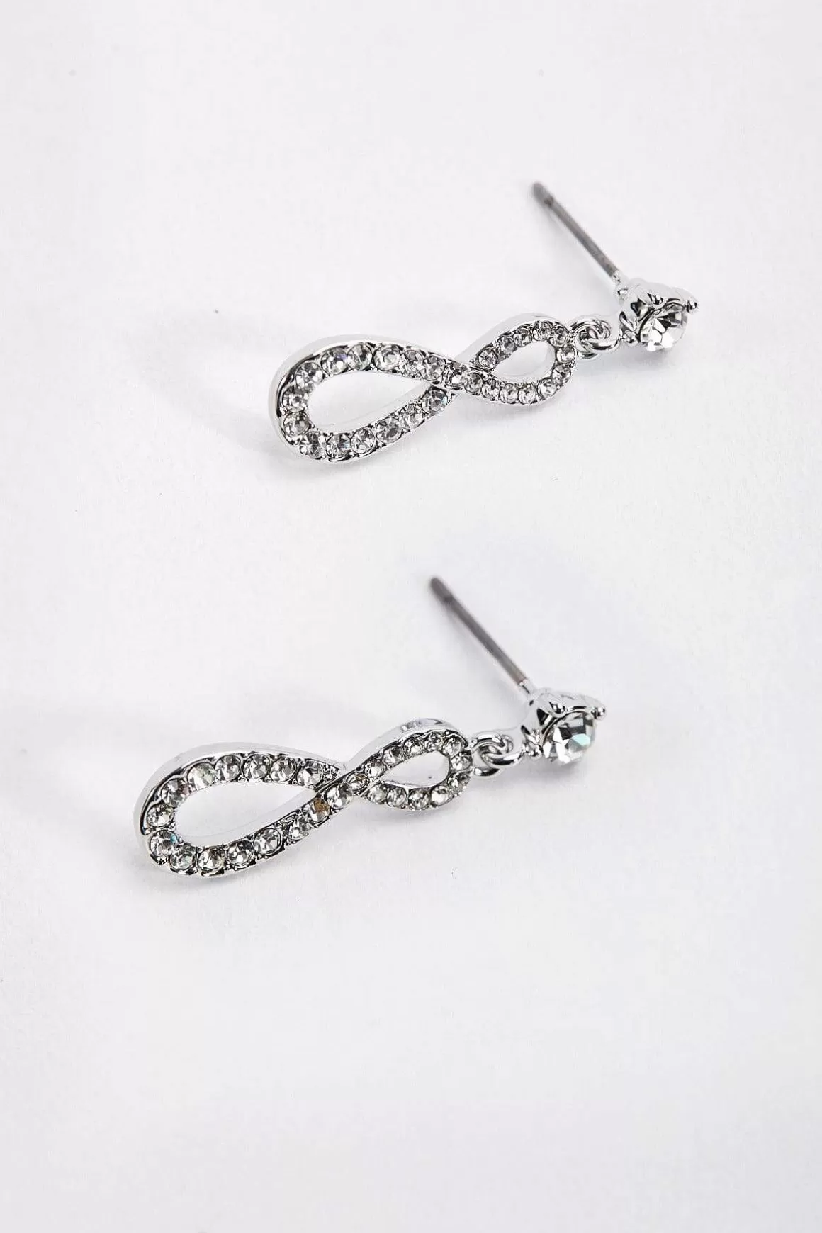 Soul Jewellery Silver Diamante Infinity Earrings Hot