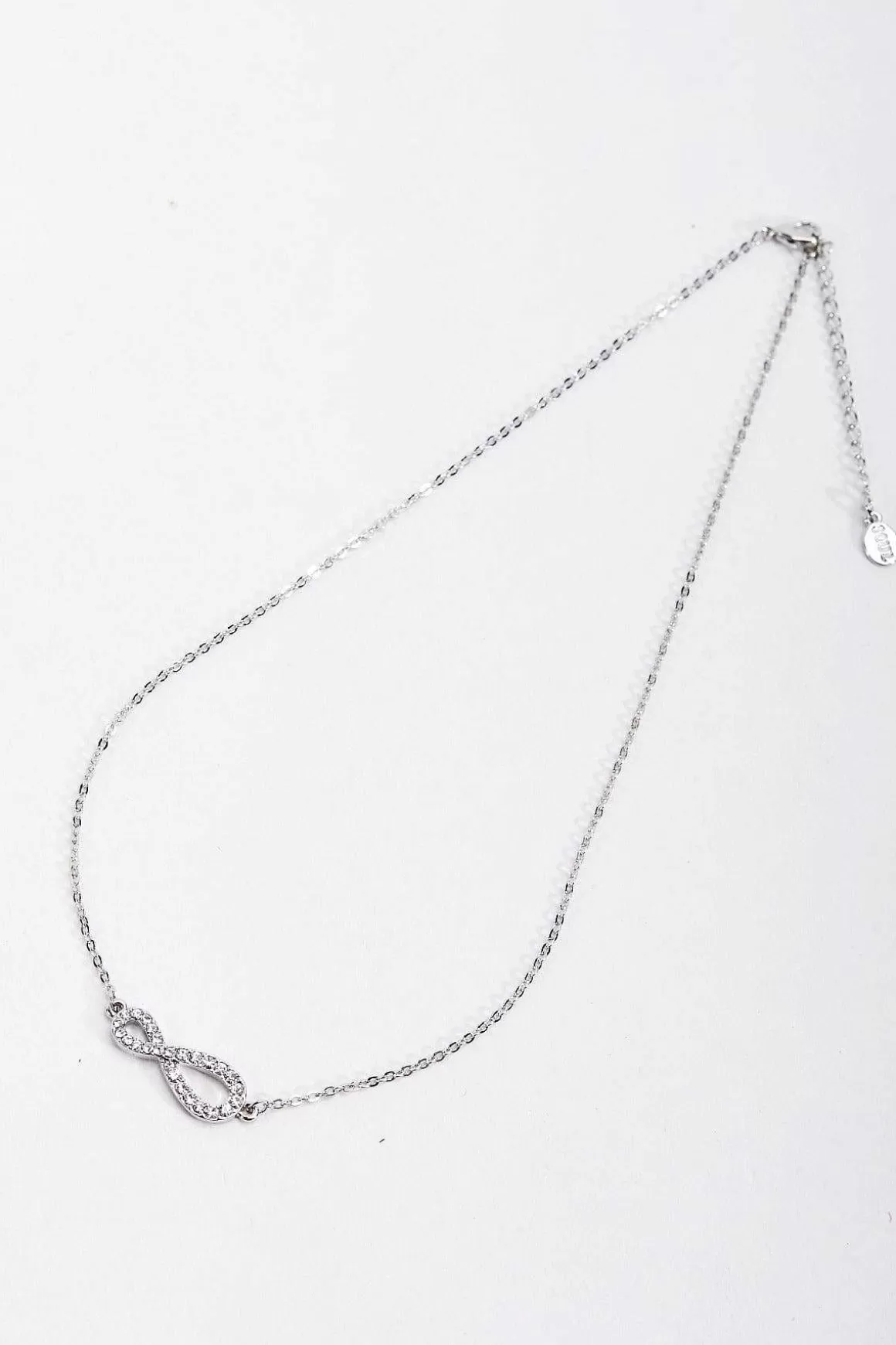 Soul Jewellery Silver Diamante Infinity Necklace Clearance